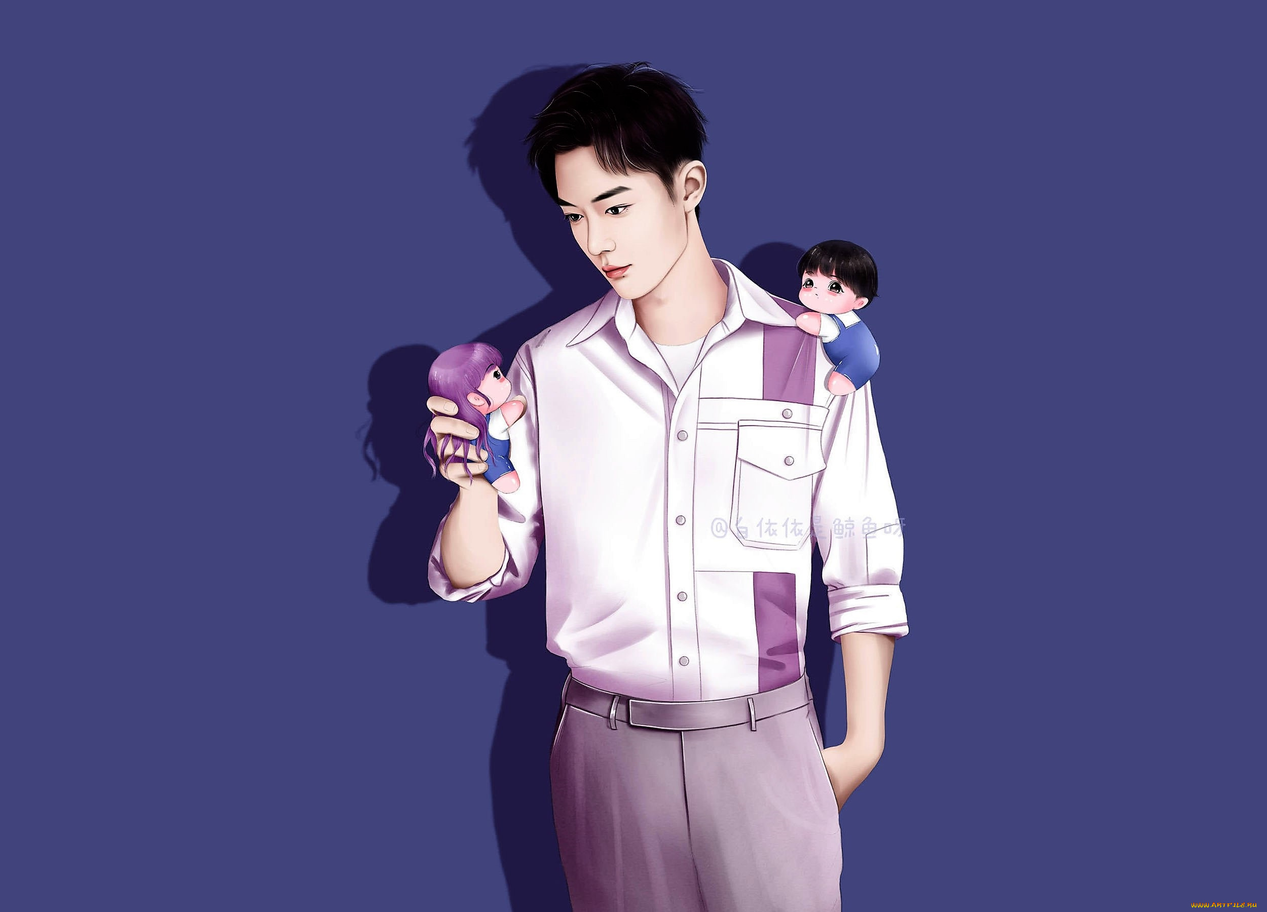 рисованное, люди, человечки, сяо, джань