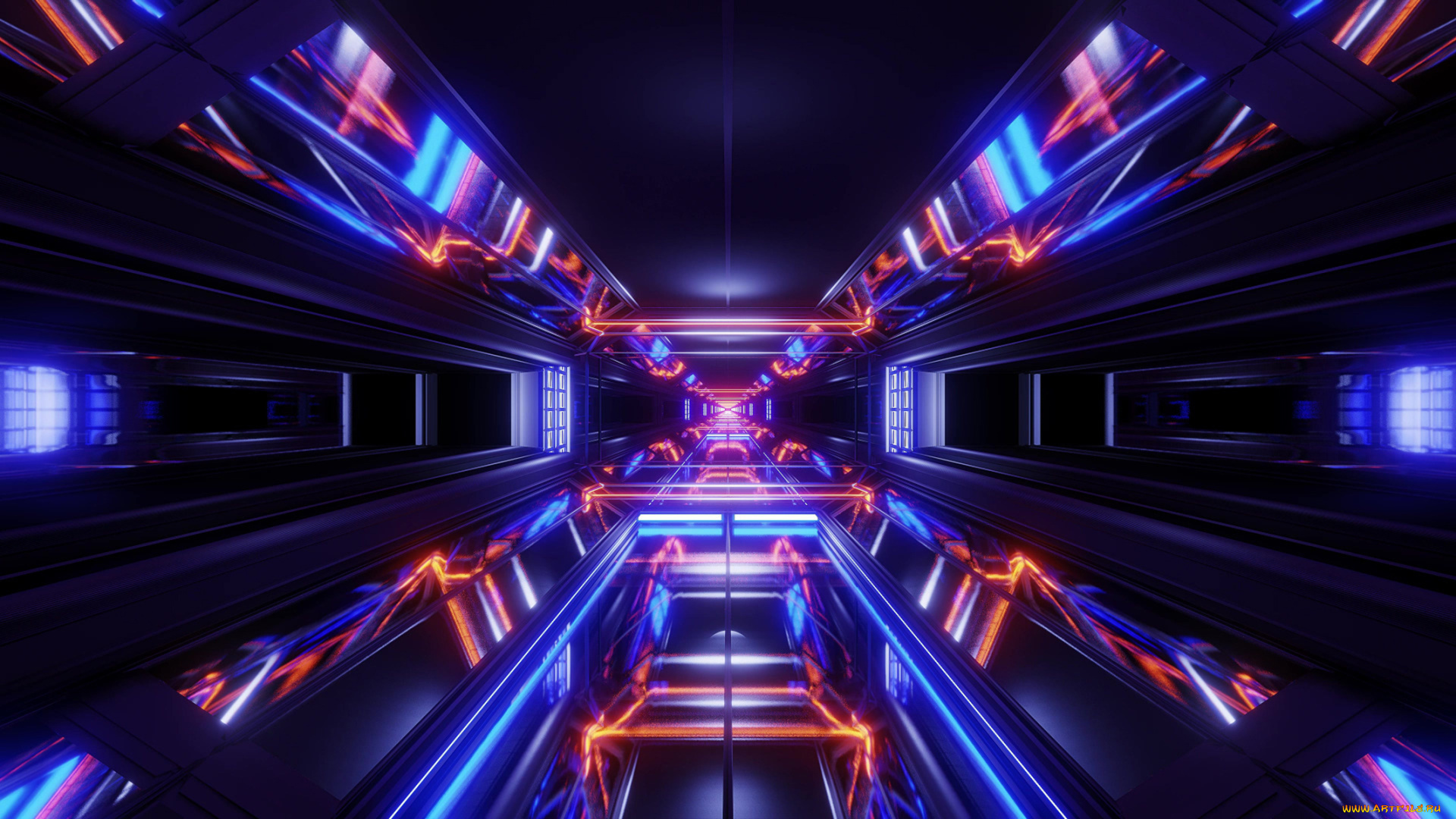 3д, графика, абстракция, , abstract, движение, коридор, путь, космос, скорость, фантастика, тунель