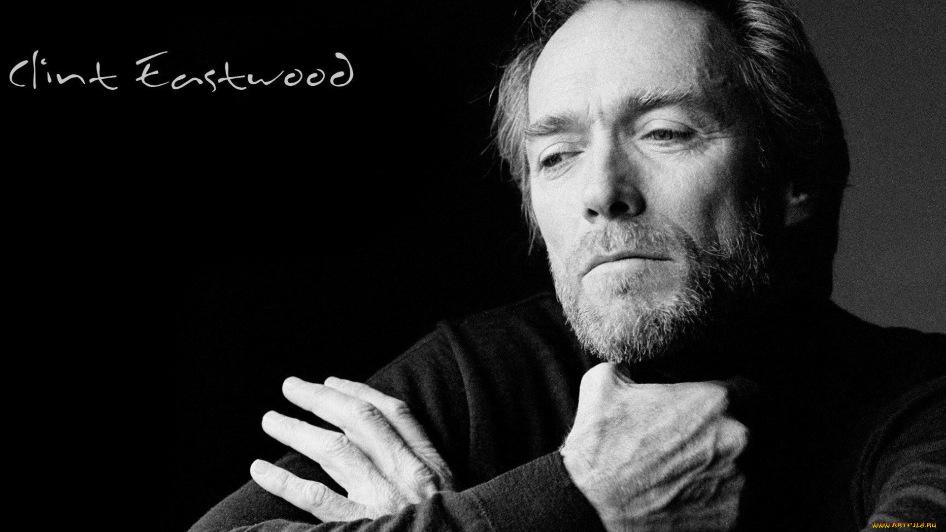 мужчины, clint, eastwood, актер, лицо, борода, свитер