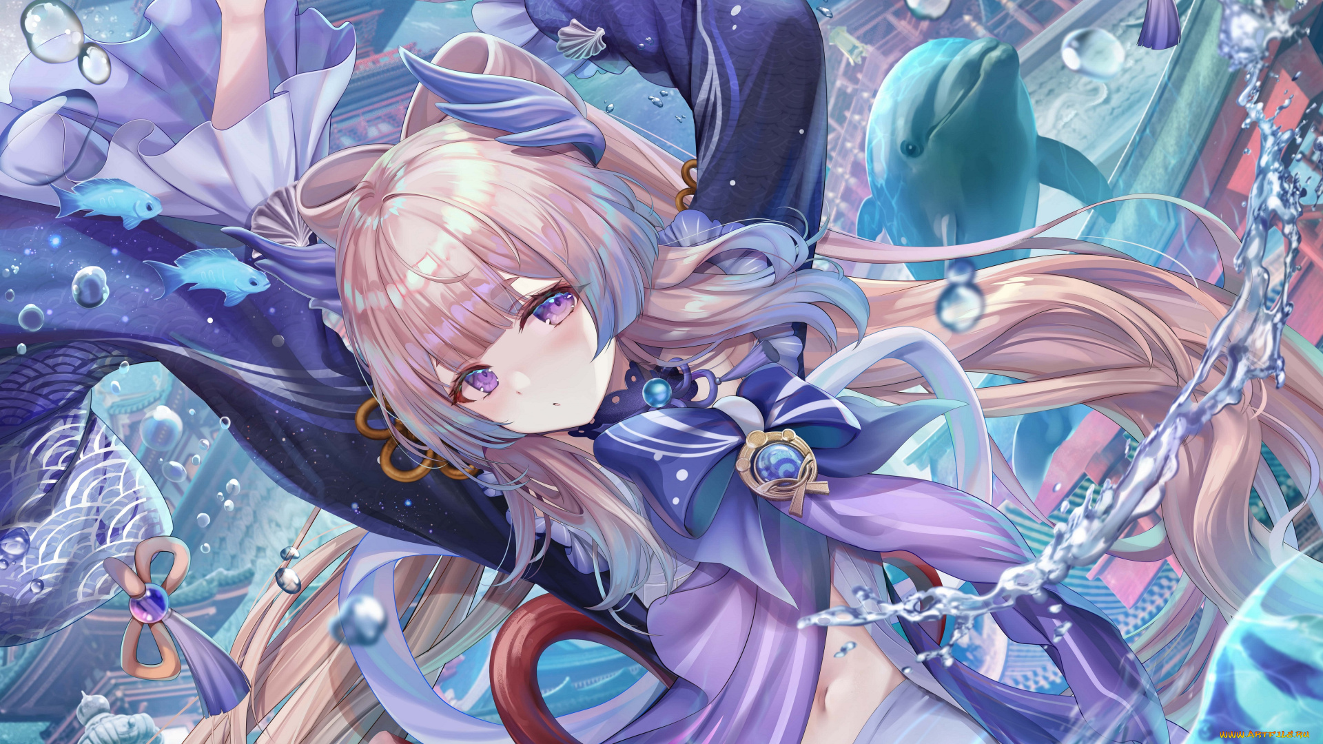 аниме, genshin, impact, девушка