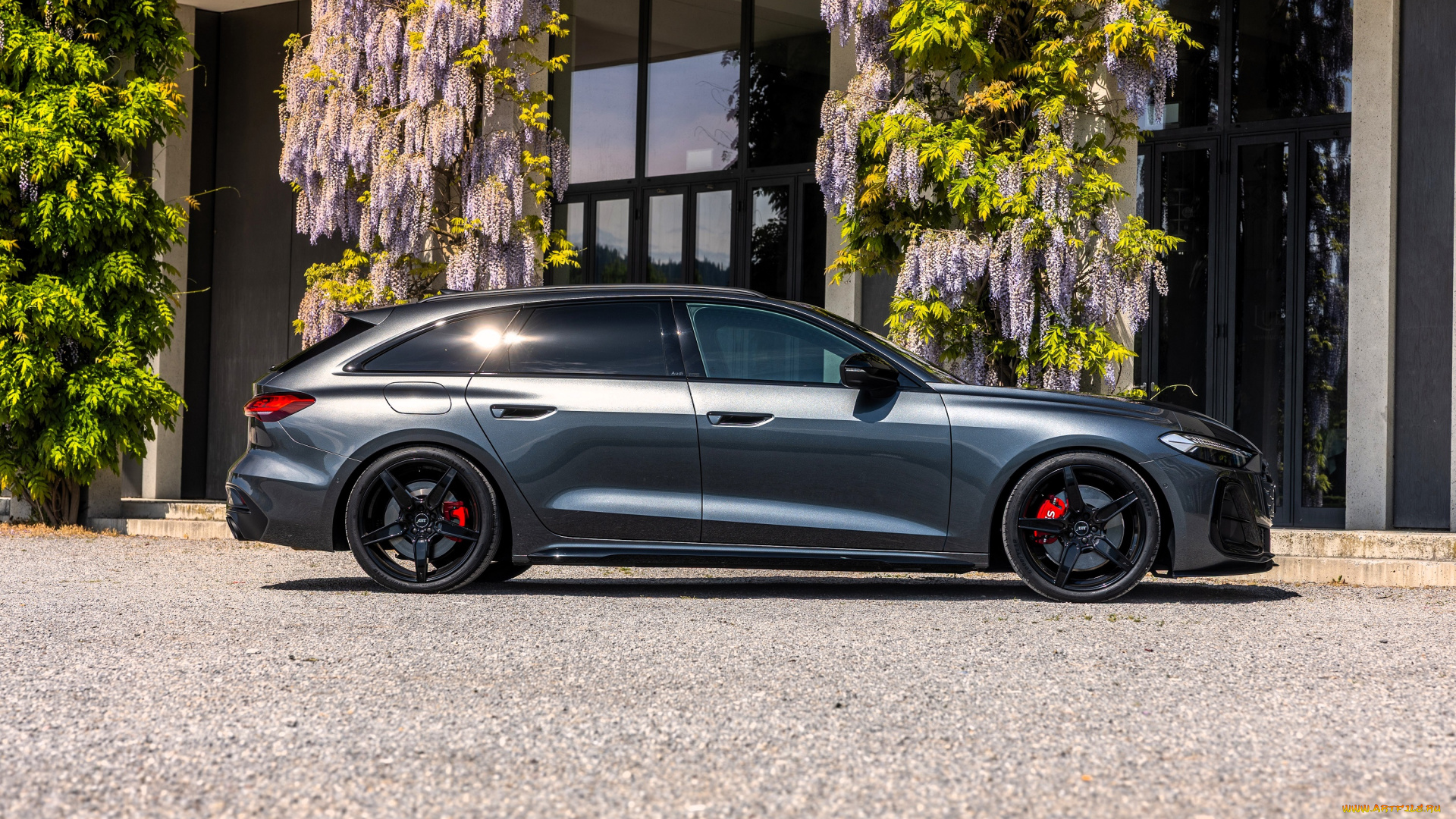 audi, s5, avant, abt, sportsline, автомобили, audi, черный, площадка, здание, глициния