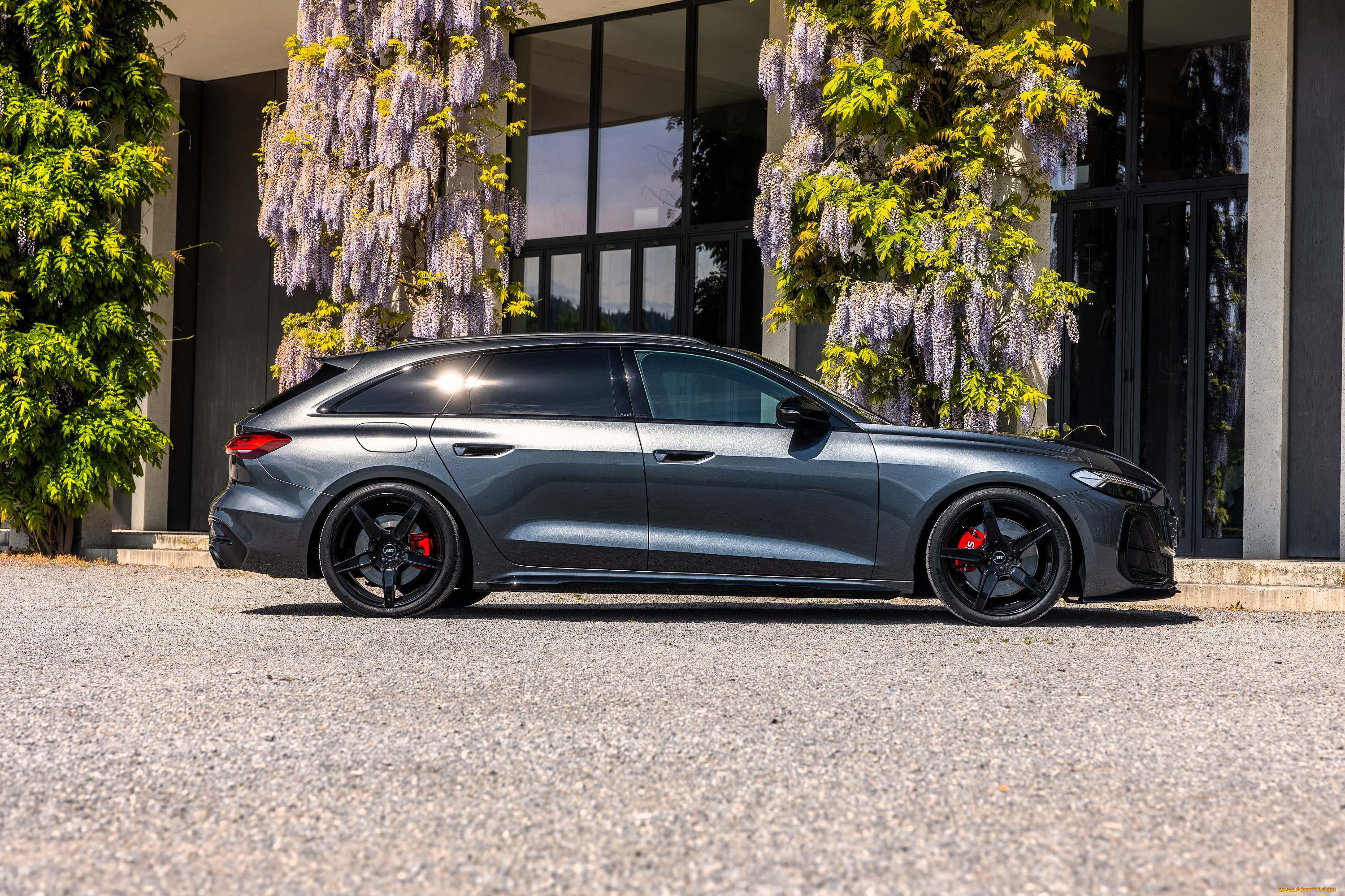 audi, s5, avant, abt, sportsline, автомобили, audi, черный, площадка, здание, глициния