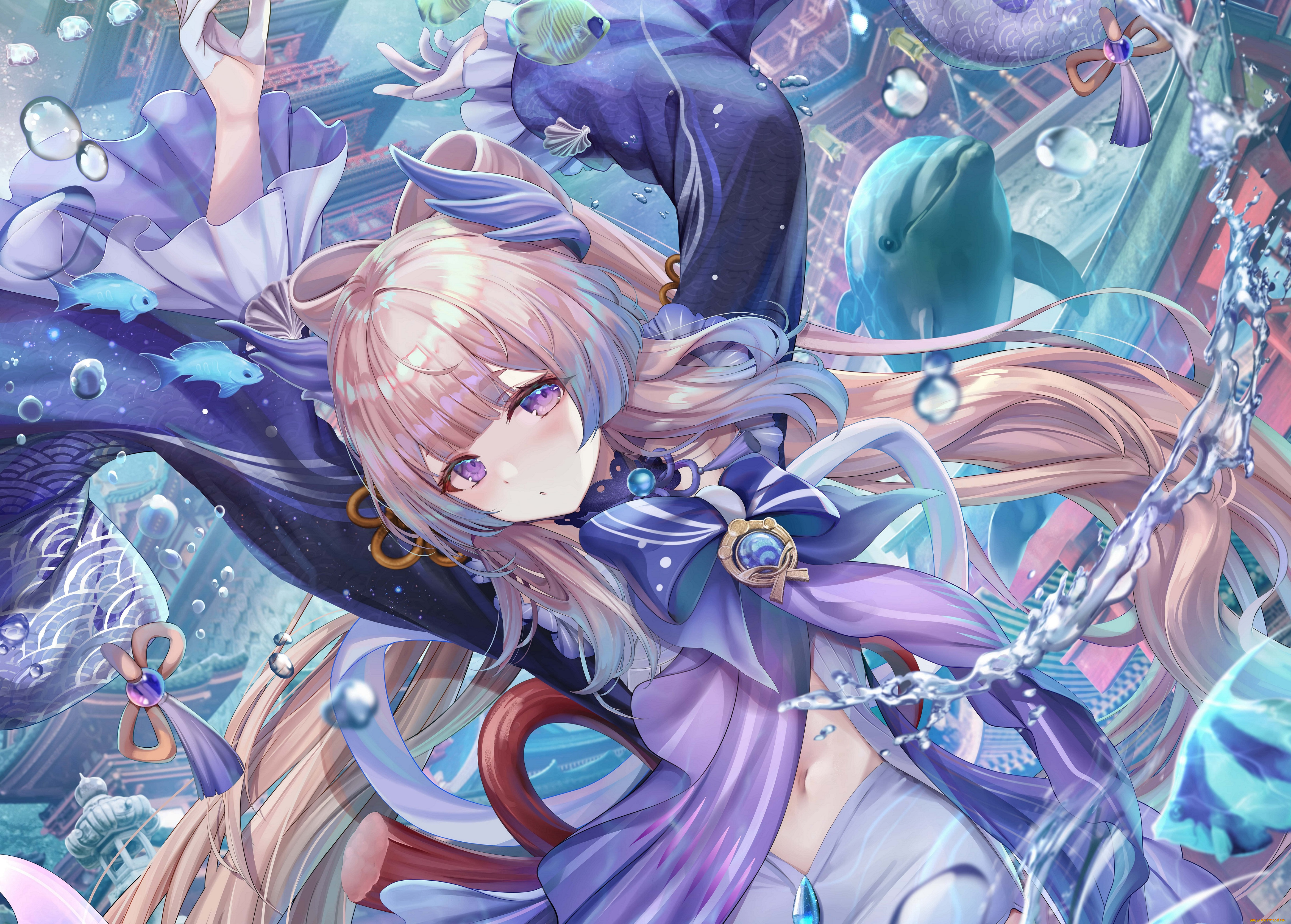 аниме, genshin, impact, девушка