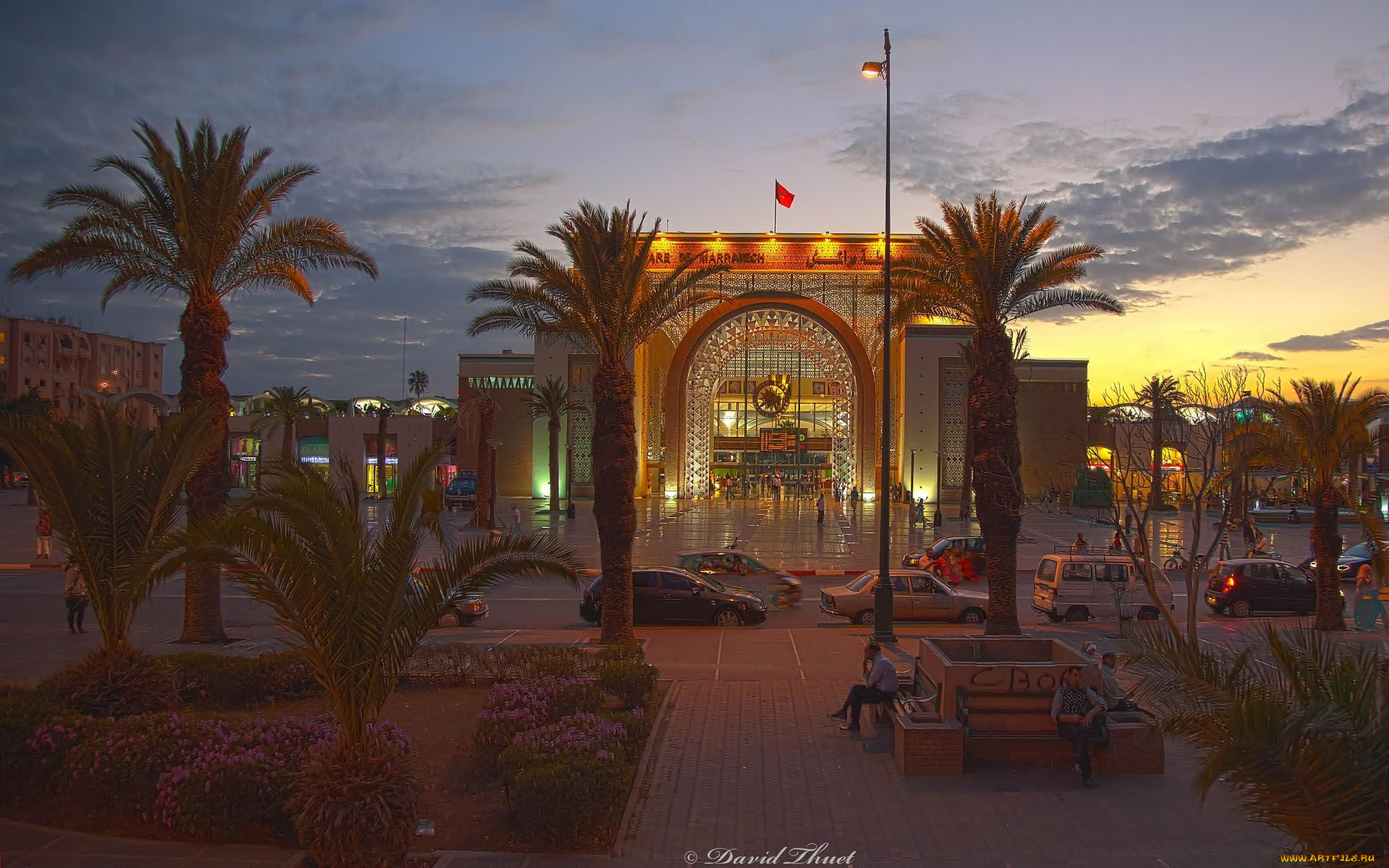 train, station, morocco, города, огни, ночного