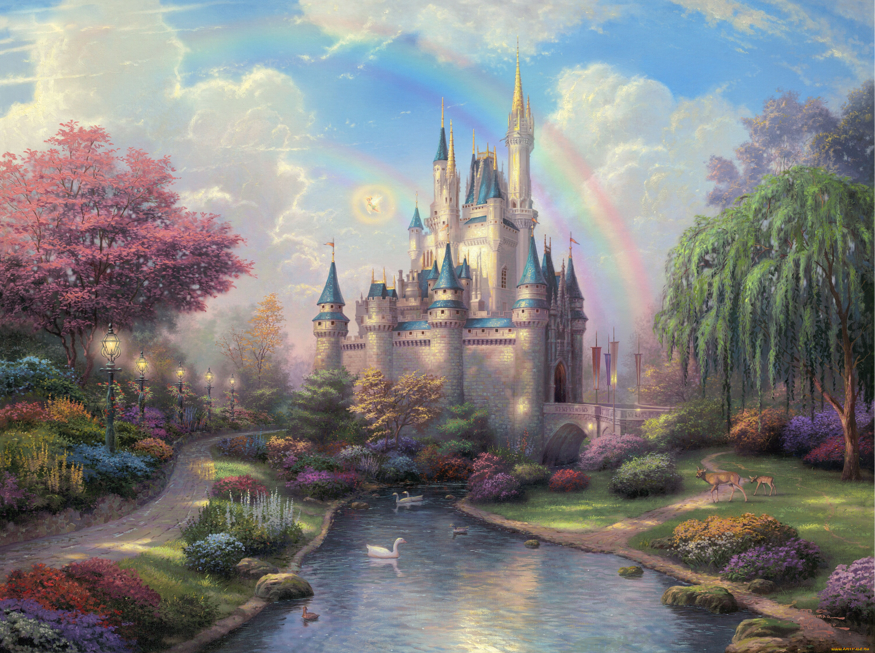 thomas, kinkade, рисованные, замок