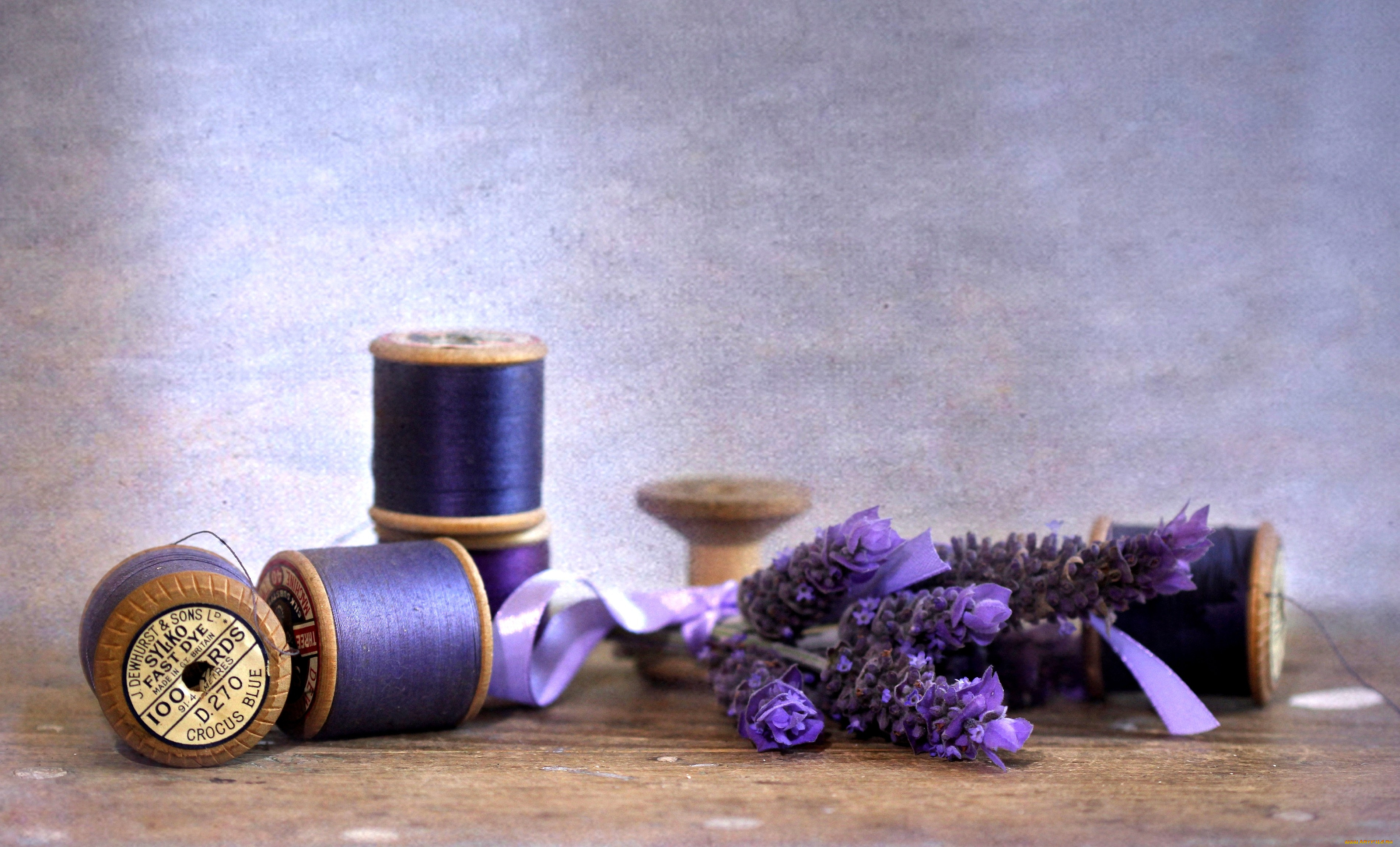 разное, ремесла, поделки, рукоделие, нитки, катушки, лаванда