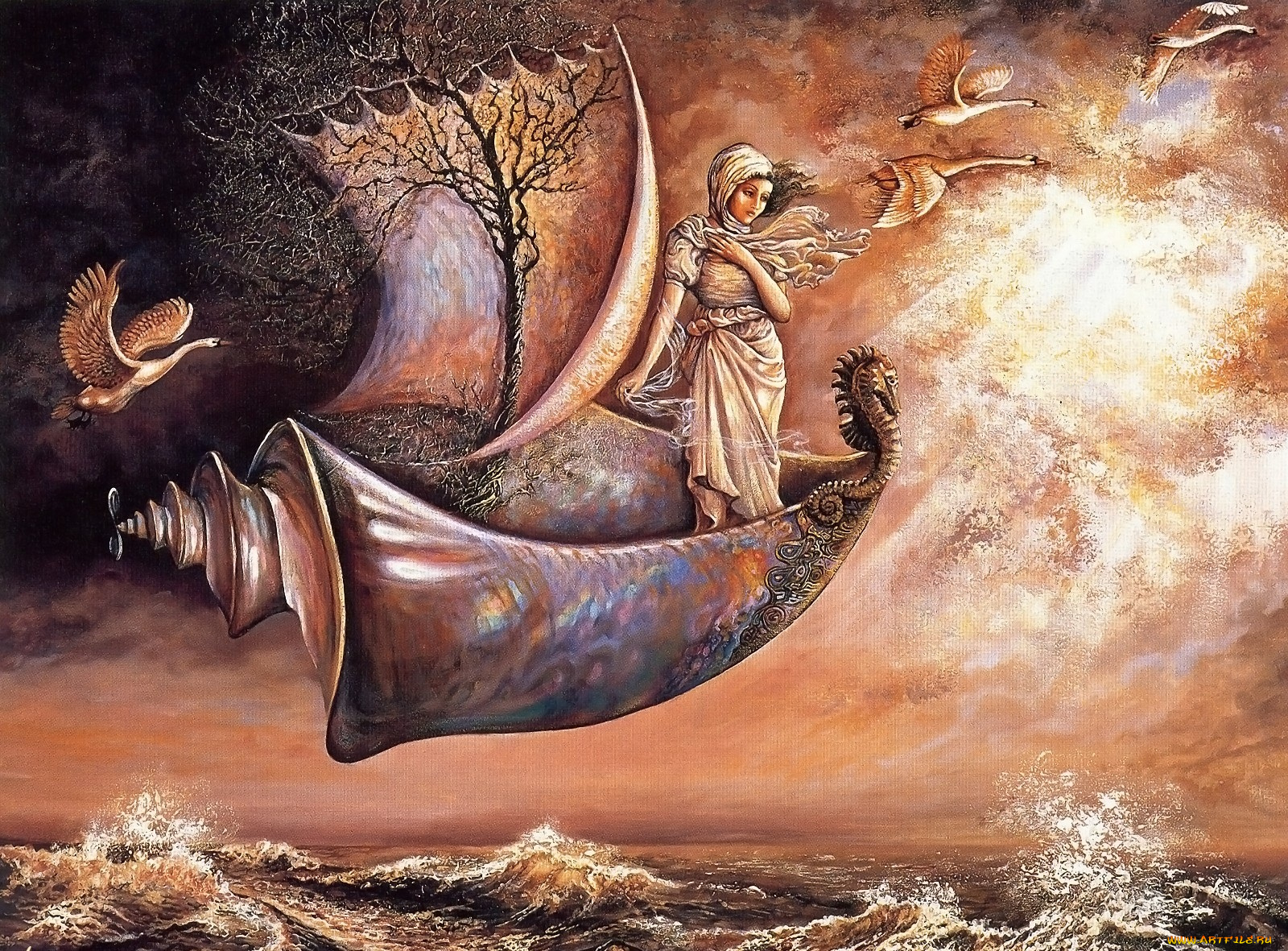 фэнтези, josephine, wall, волшебный, корабль