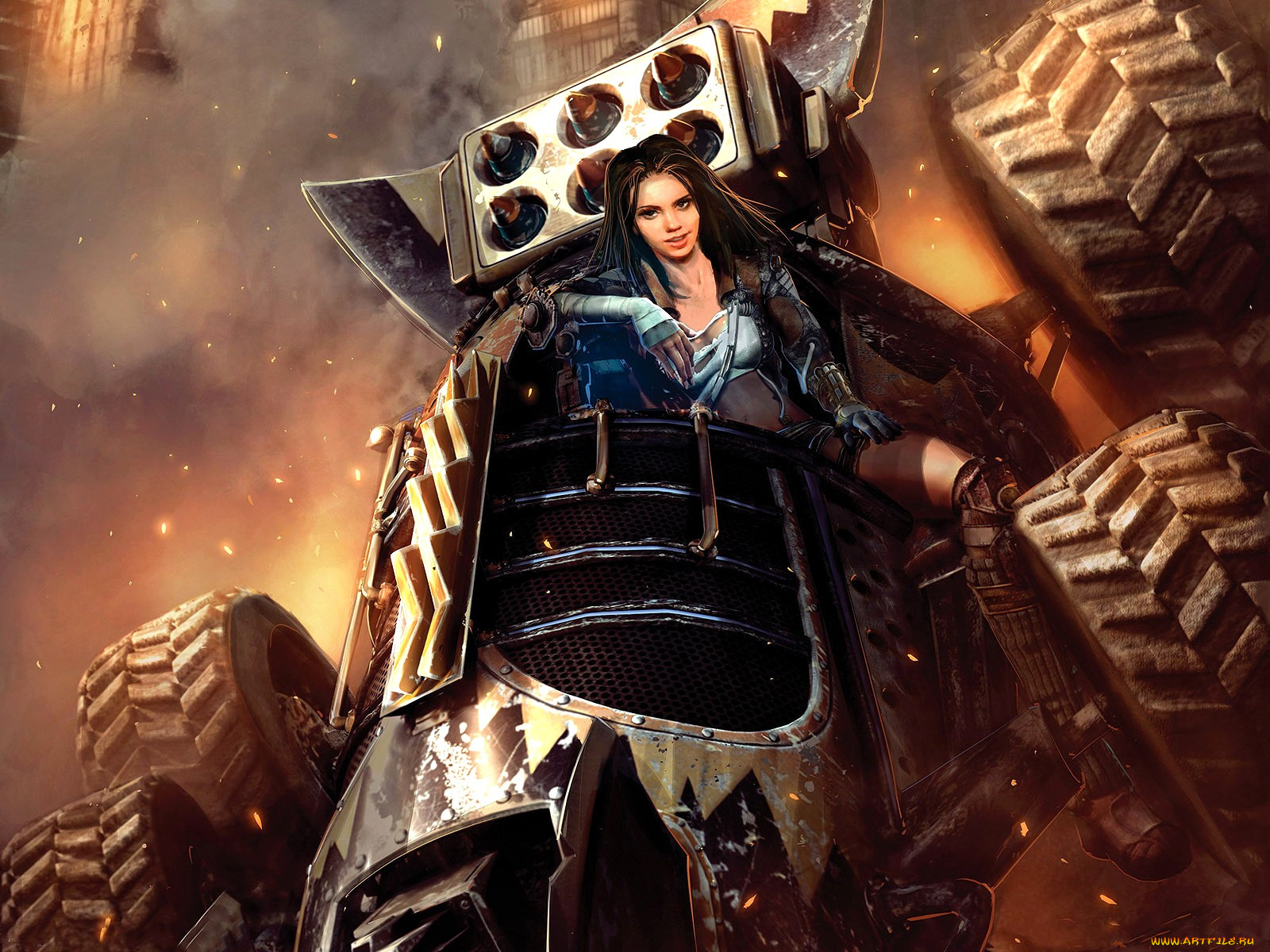 auto, assault, видео, игры, улыбка, авто, ракеты, девушка