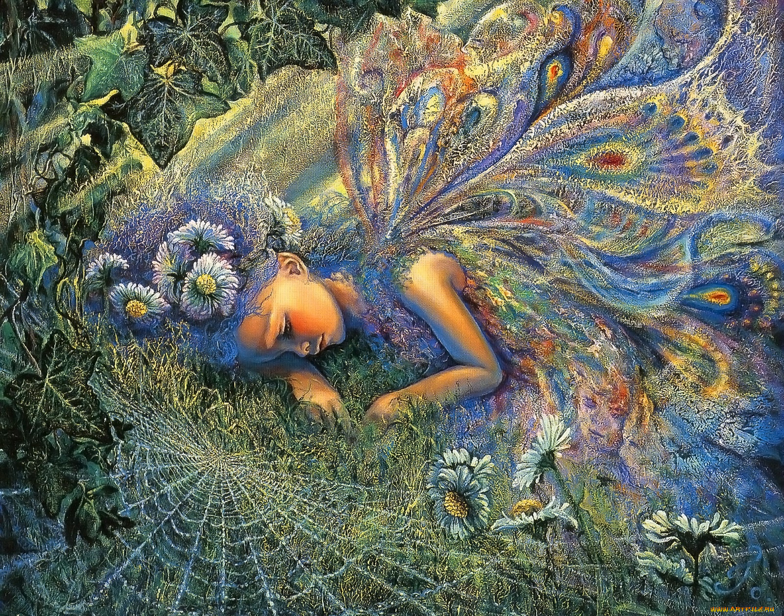 фэнтези, josephine, wall, паутина, солнечный, луч, маленькая, фея