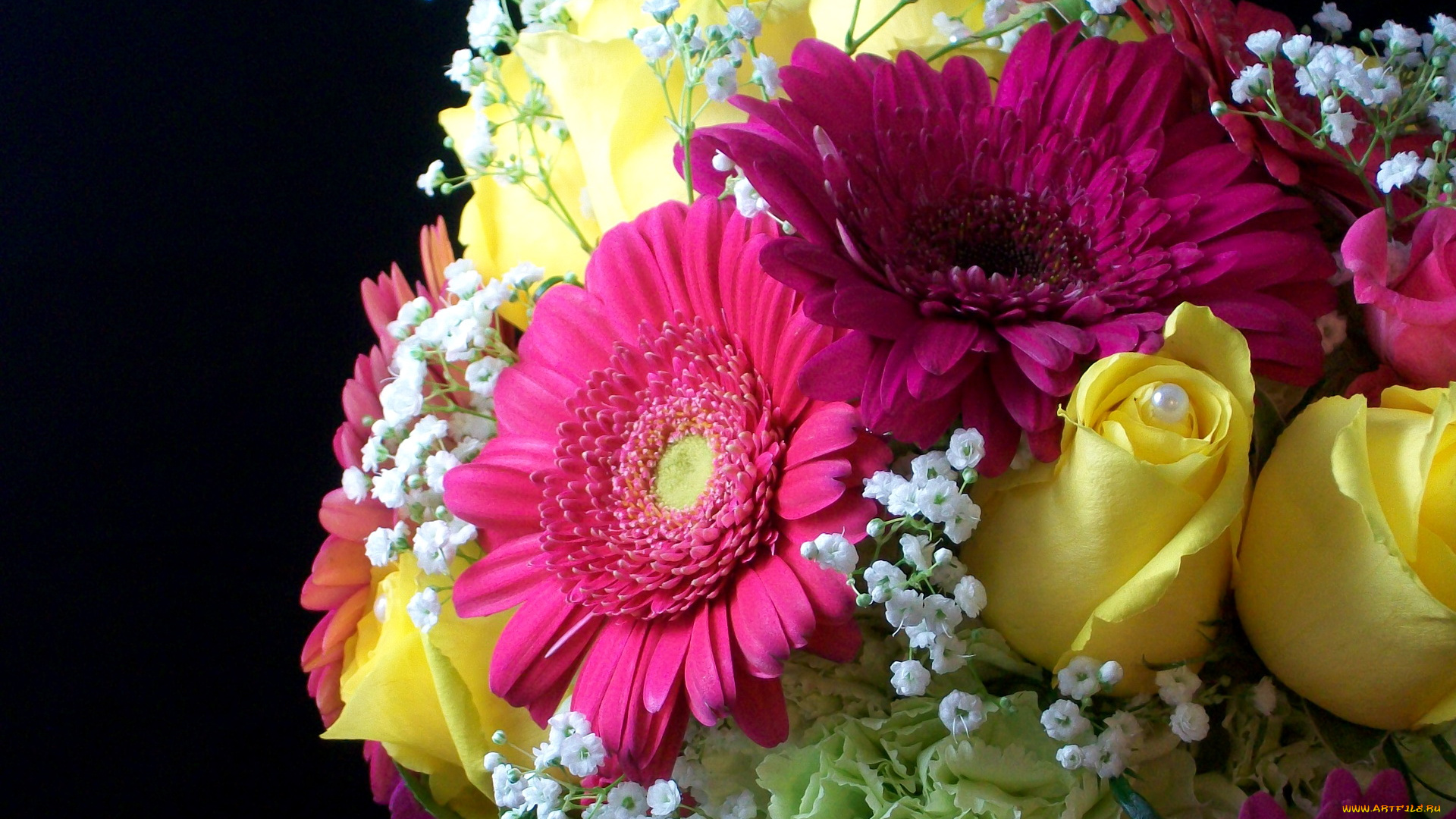 цветы, букеты, композиции, герберы, розы