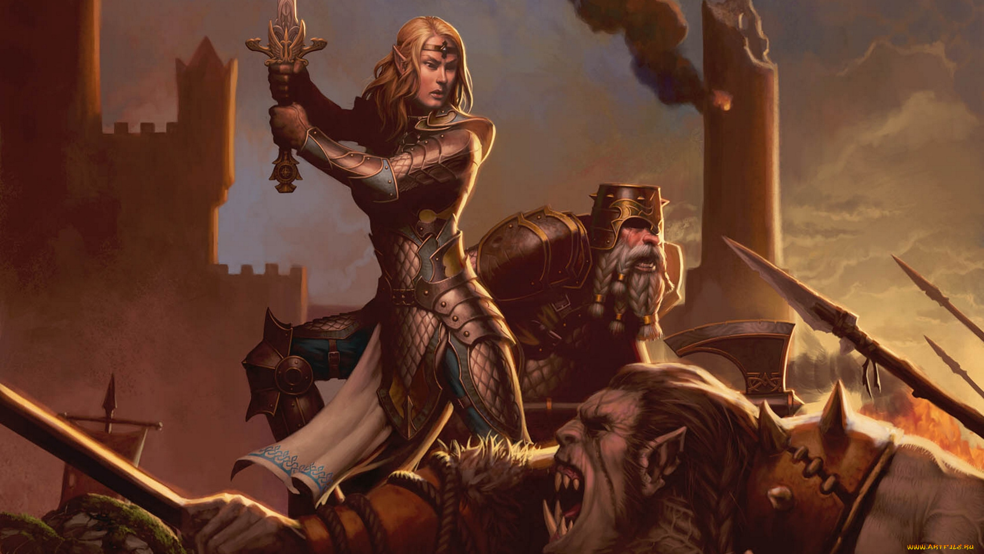 dungeons, dragons, neverwinter, видео, игры, амазонка, воительница