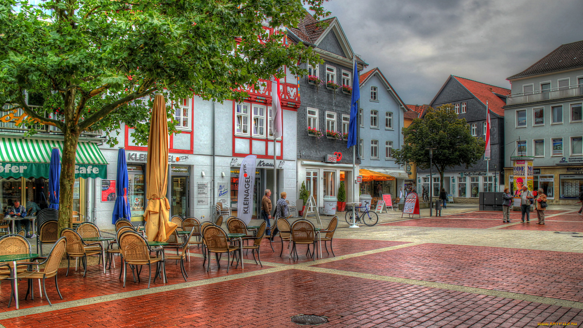 германия, оппенау, города, улицы, площади, набережные, дома, улица, деревья