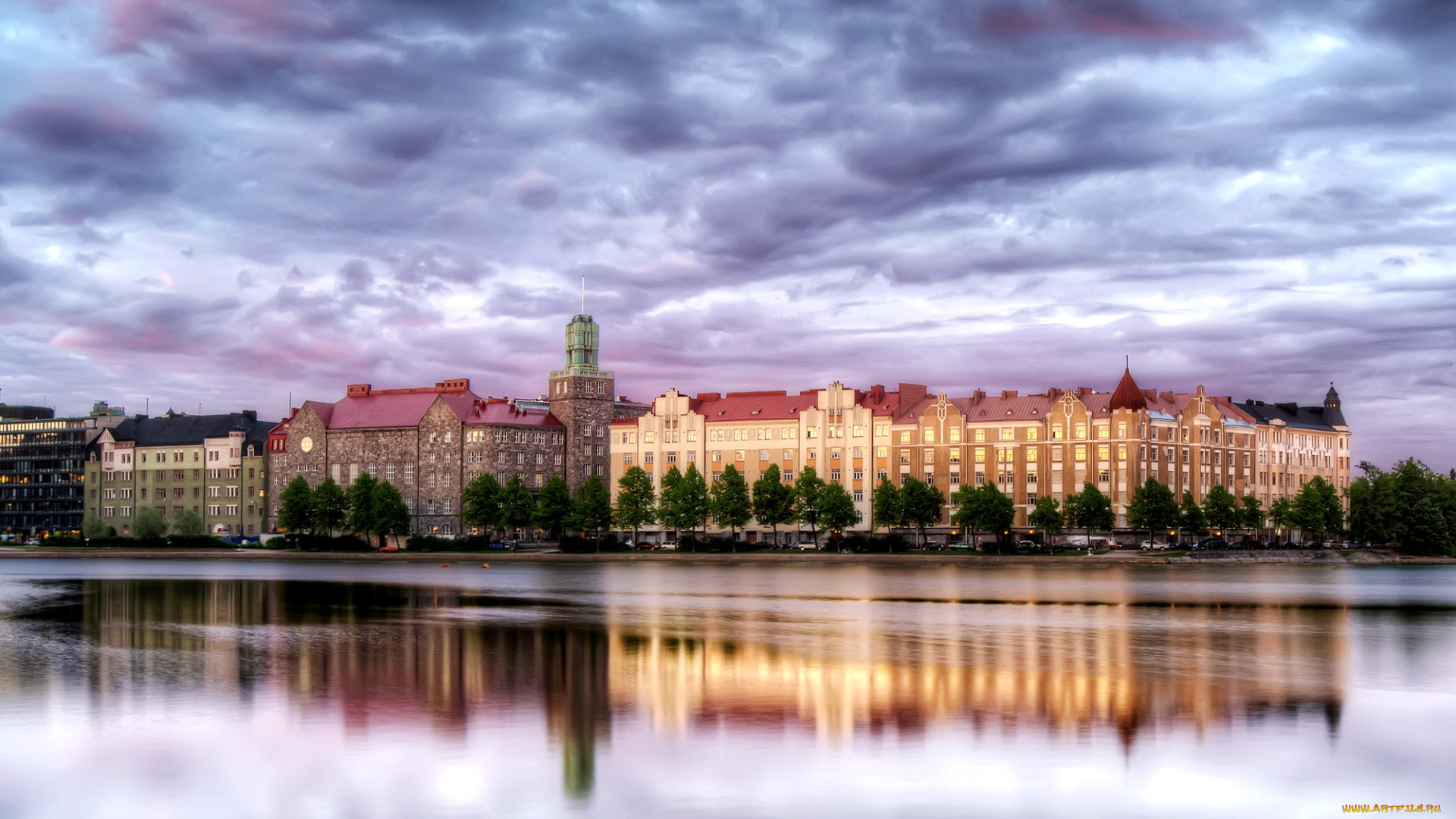 helsinki, города, хельсинки, финляндия, панорама, река, дома