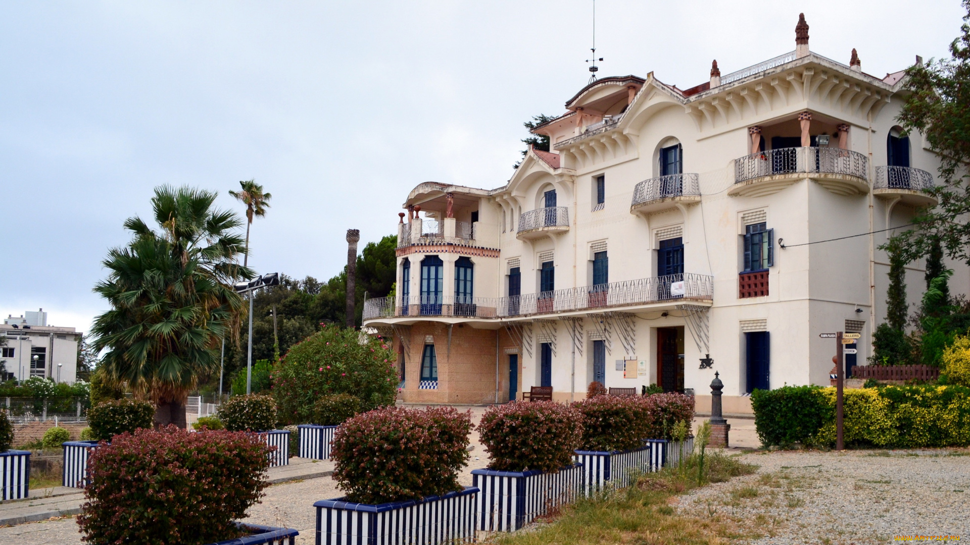 испания, каталония, канет, де, мар, города, здания, дома, дворец