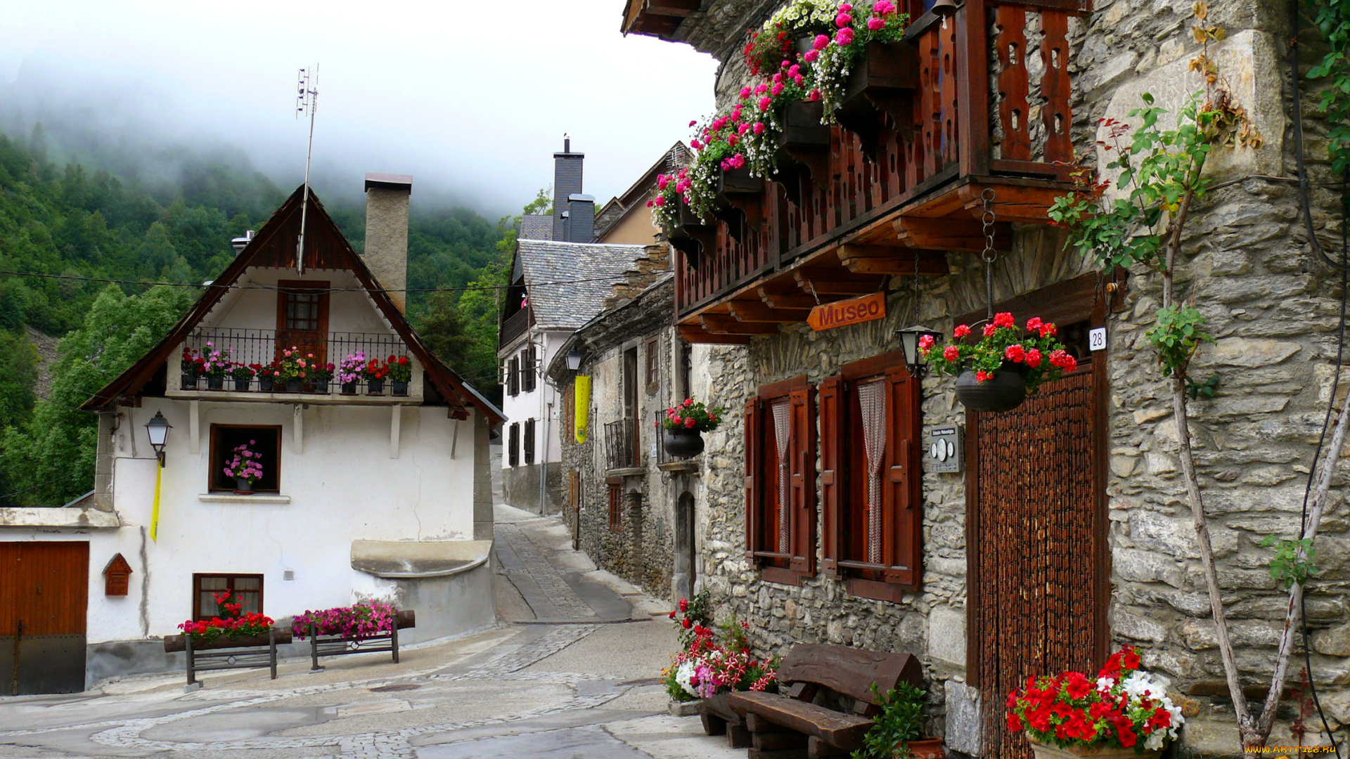 испания, каталония, наут, аран, города, улицы, площади, набережные, улица, дома