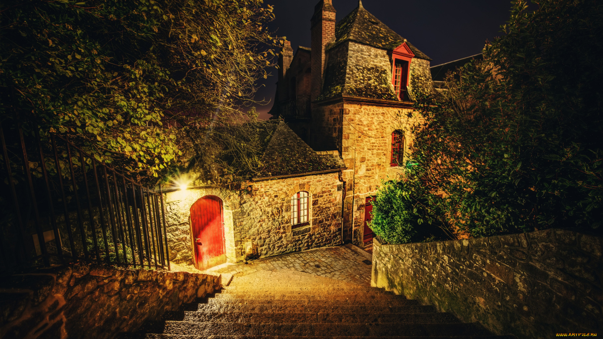 mont, saint, michel, france, города, крепость, мон, сен, мишель, франция, лестница, saint-michel