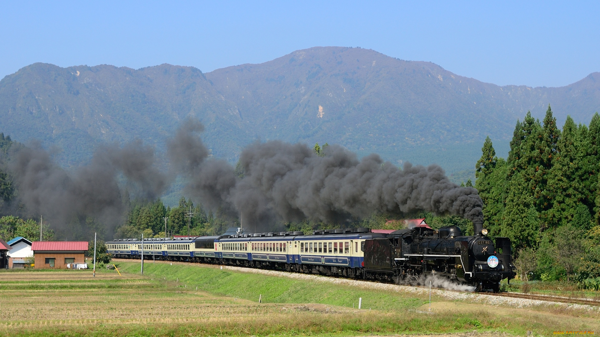 техника, паровозы, горы, паровоз, вагоны