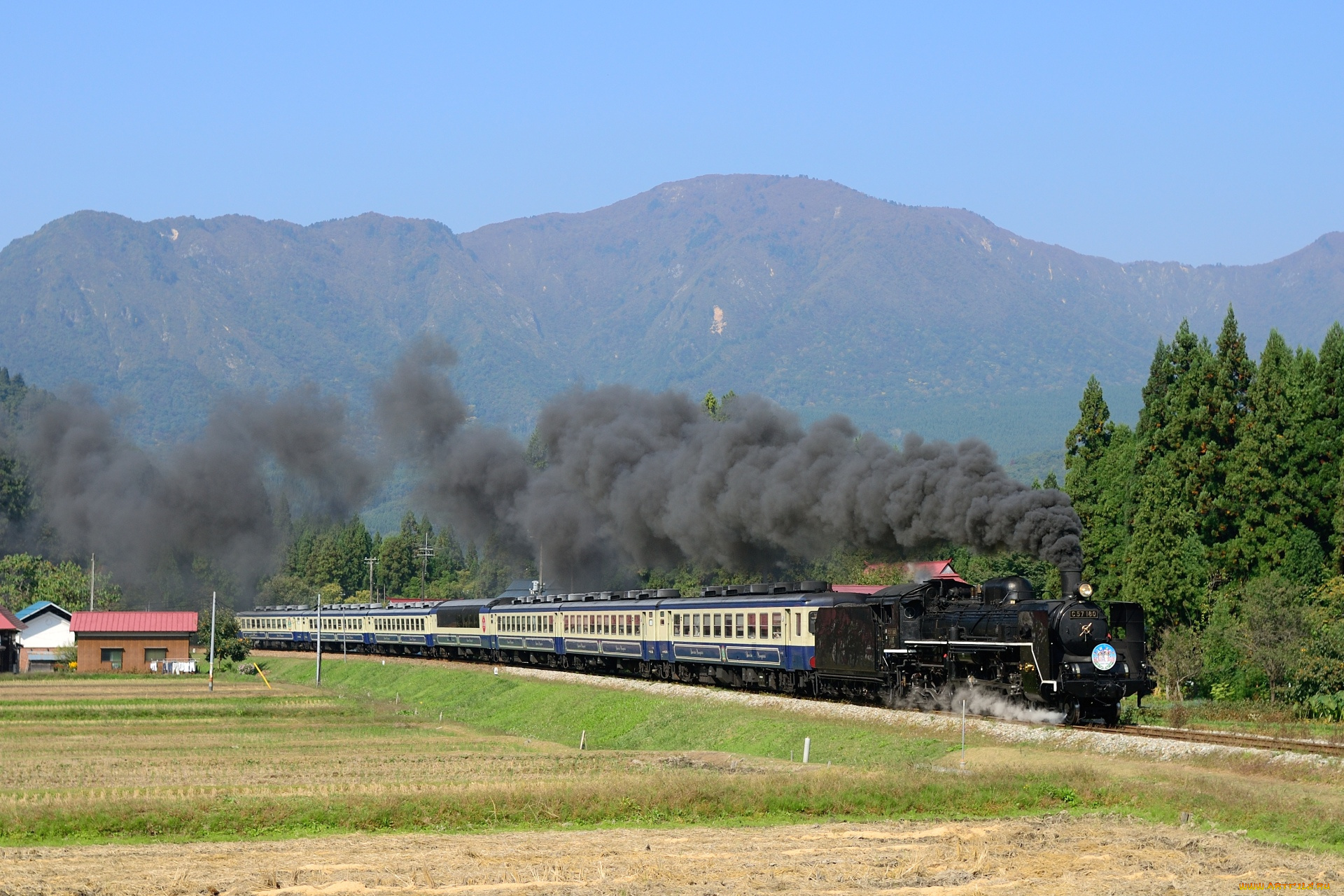 техника, паровозы, горы, паровоз, вагоны