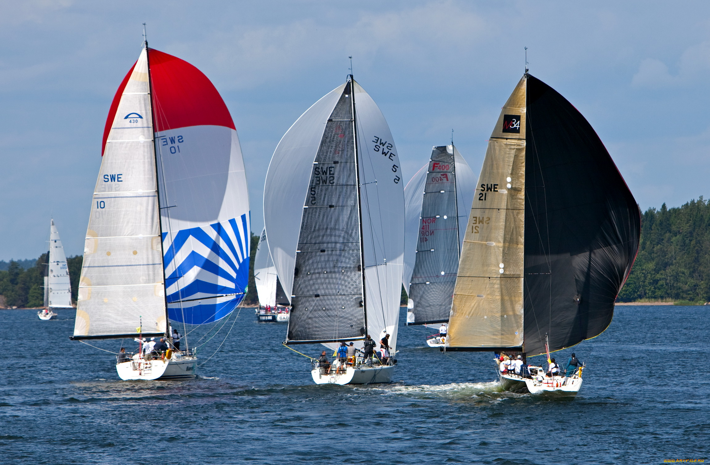 корабли, парусники, море