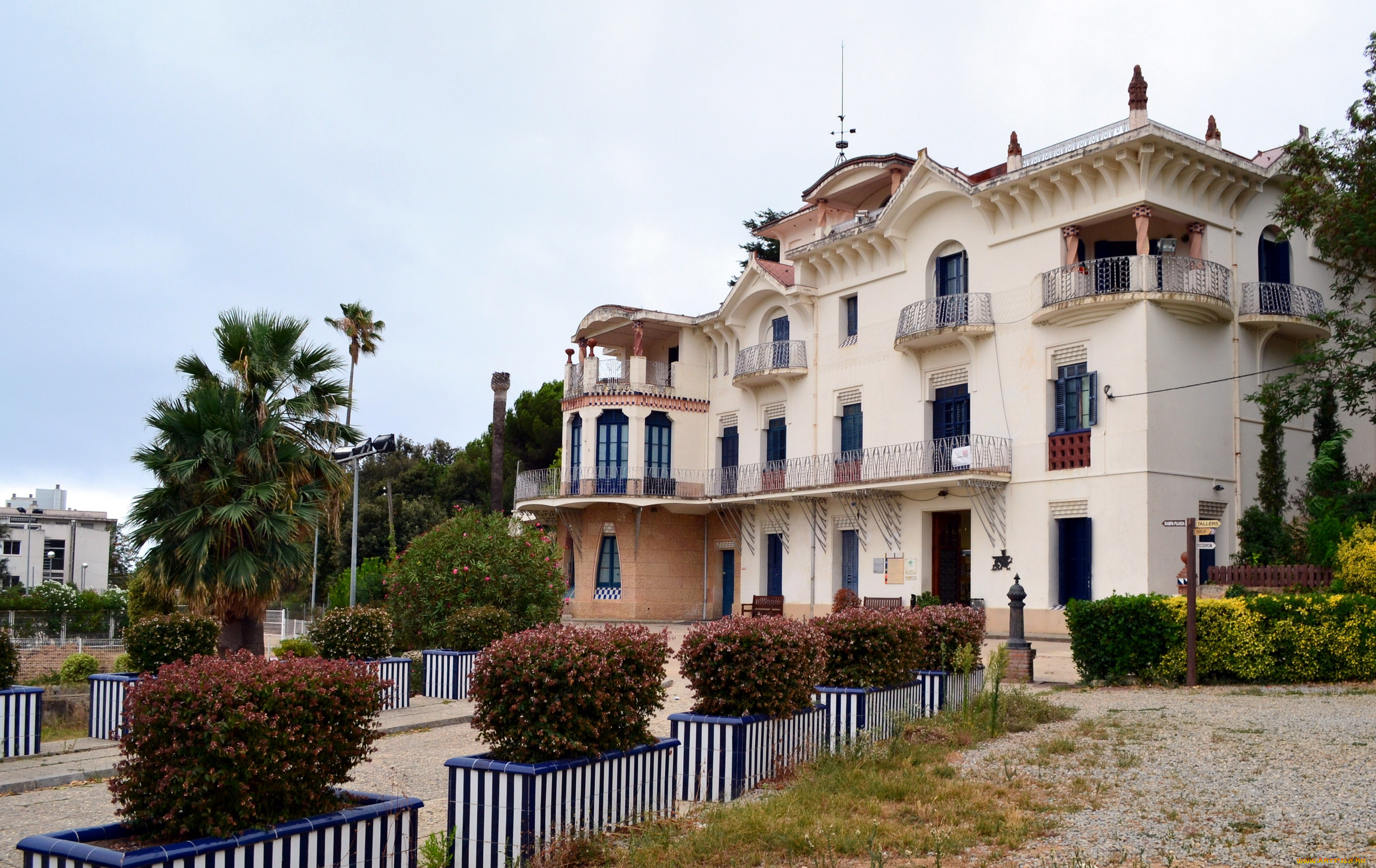 испания, каталония, канет, де, мар, города, здания, дома, дворец