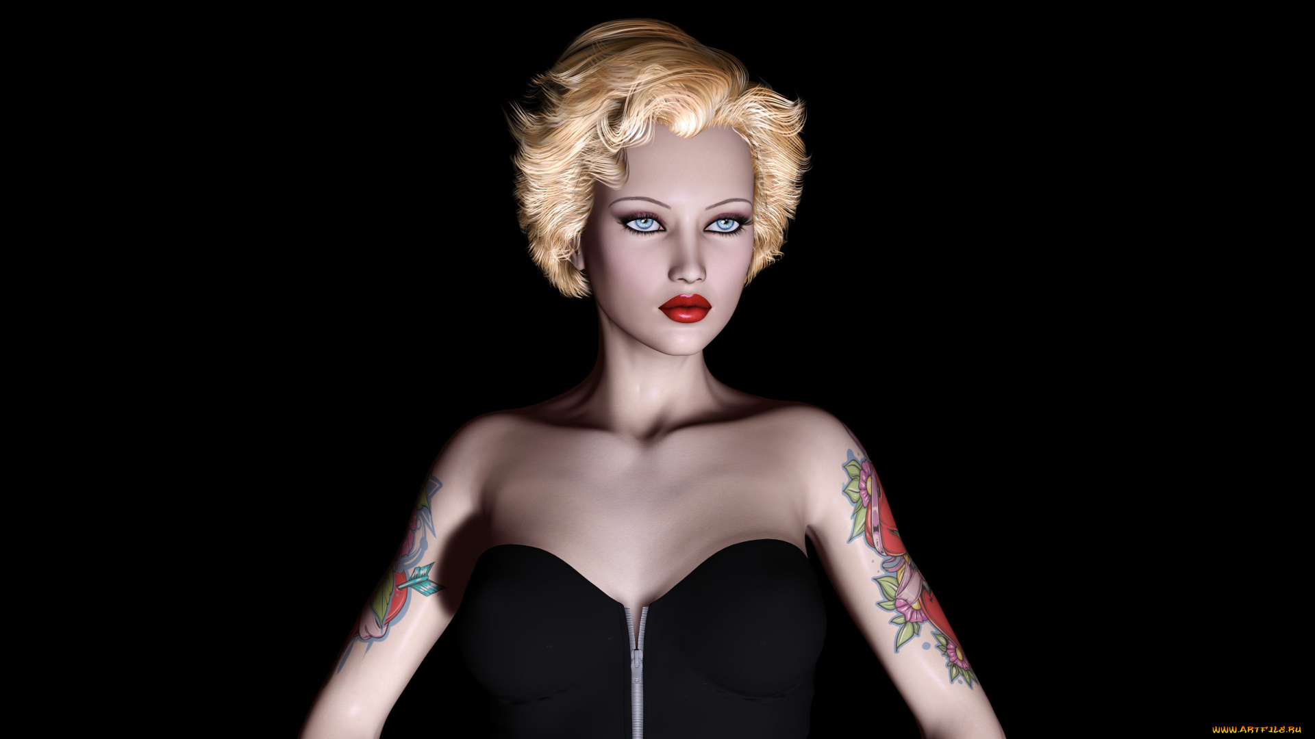 3д, графика, people, , люди, блондинка, взгляд, девушка