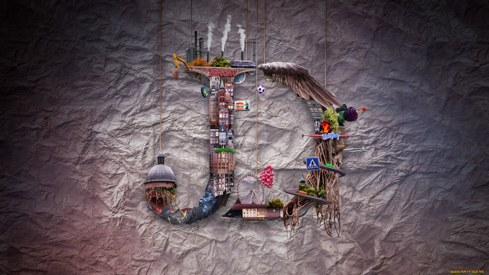 разное, компьютерный, дизайн, крыло