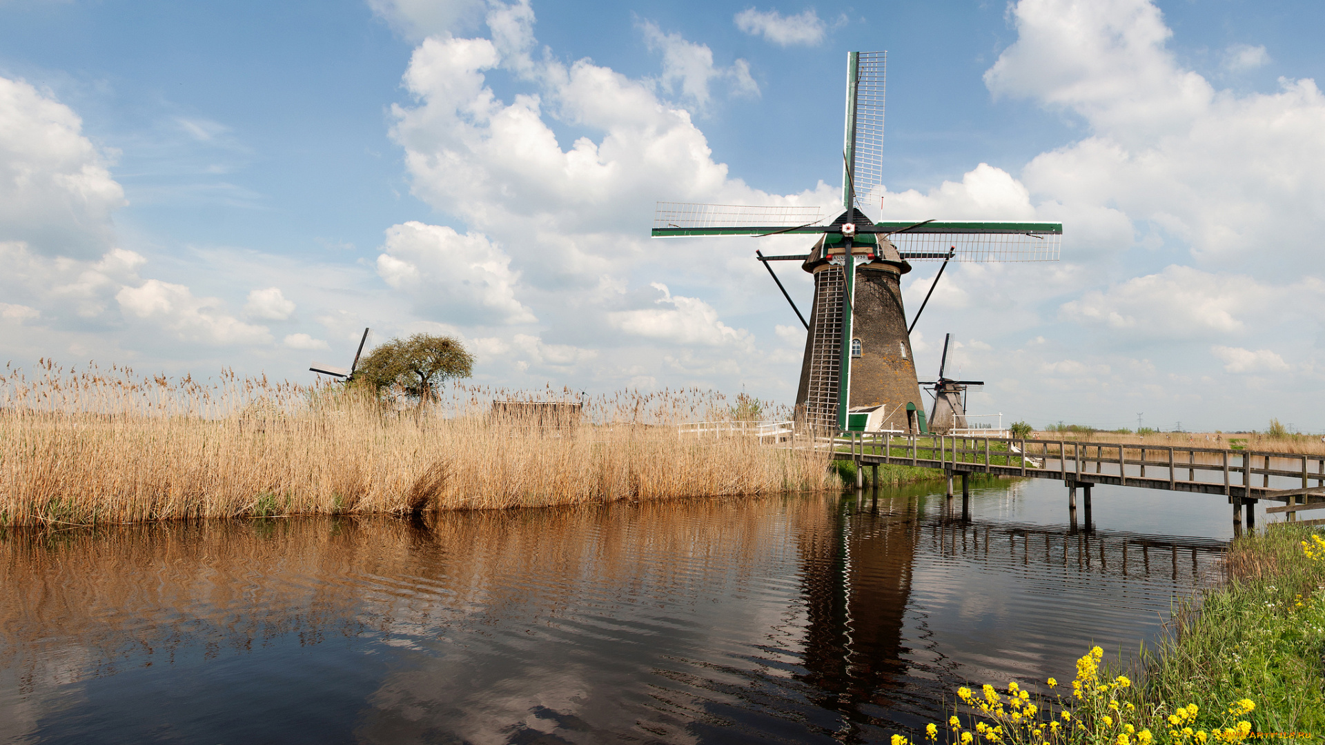 разное, мельницы, река