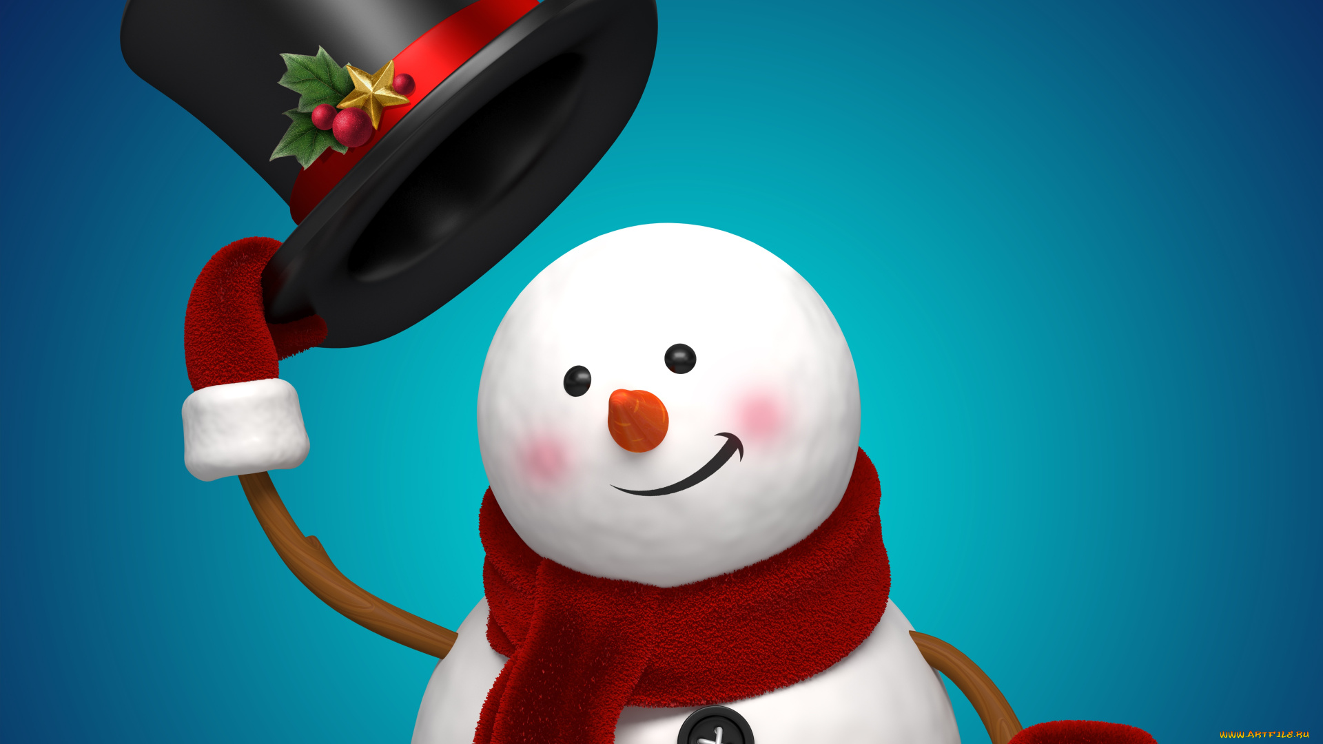 рисованные, праздники, снеговик