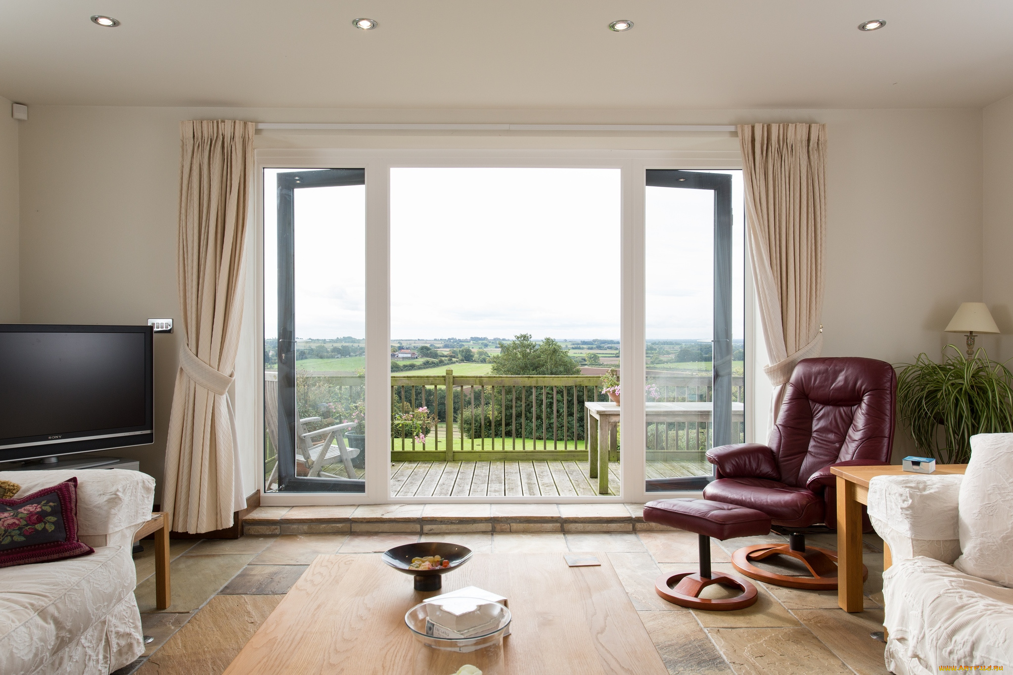 интерьер, гостиная, окно