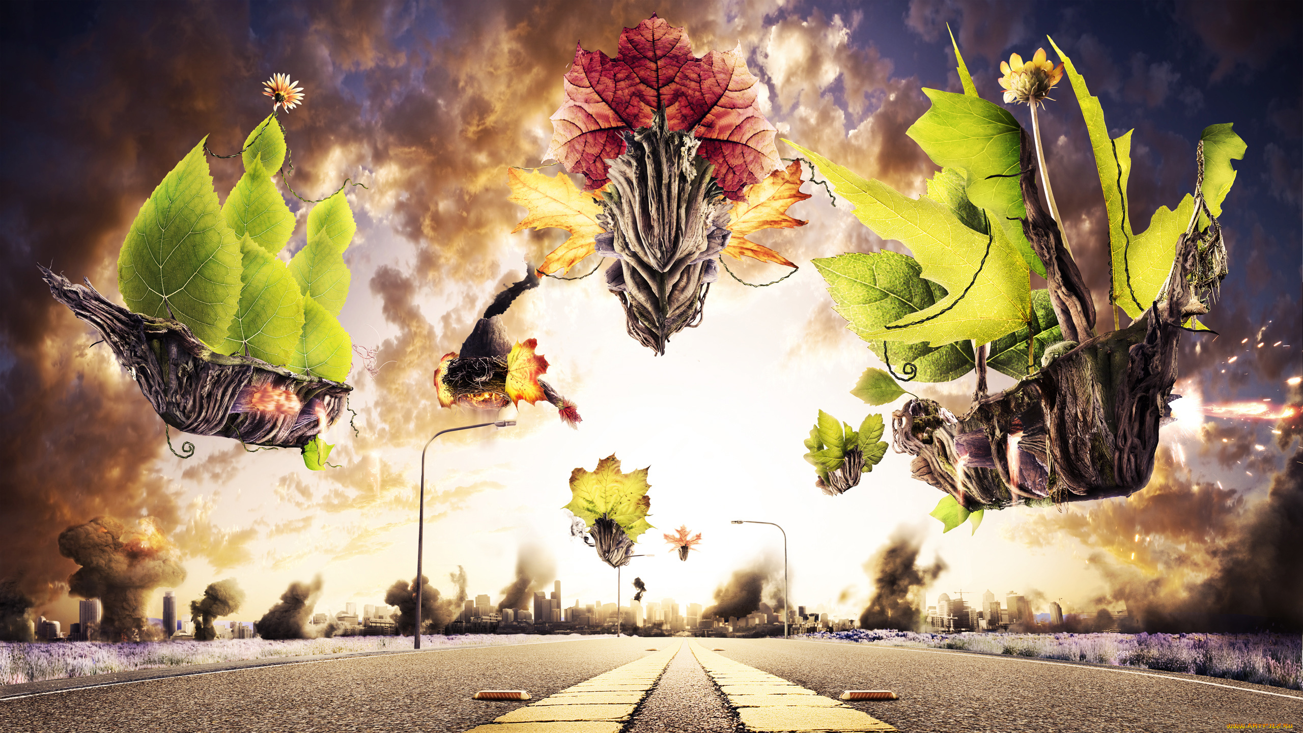 разное, компьютерный, дизайн, лист, дорога