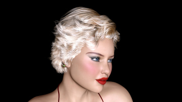 обоя 3д графика, portraits , портрет, блондинка, взгляд, девушка