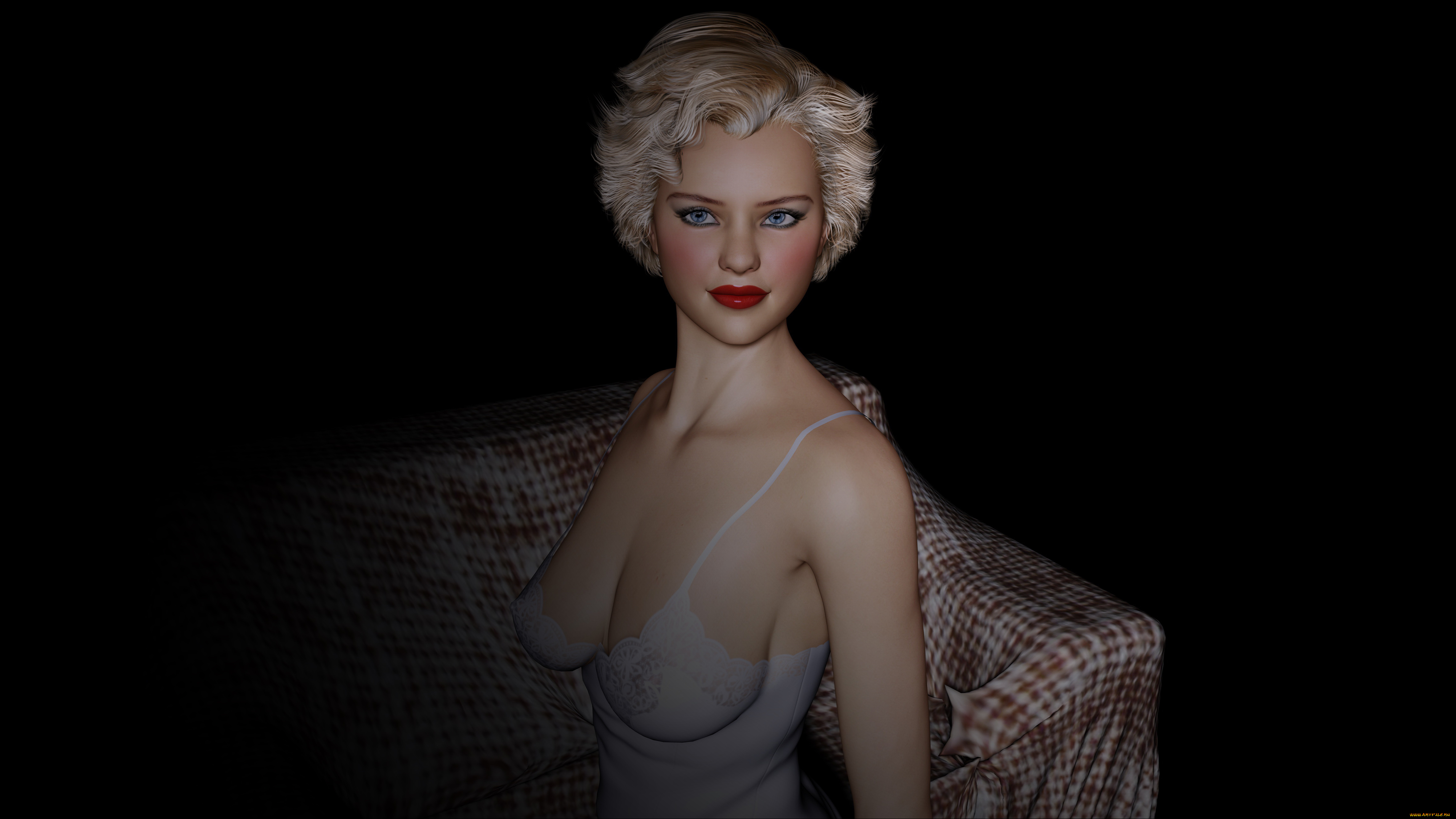 3д, графика, people, , люди, блондинка, девушка, взгляд