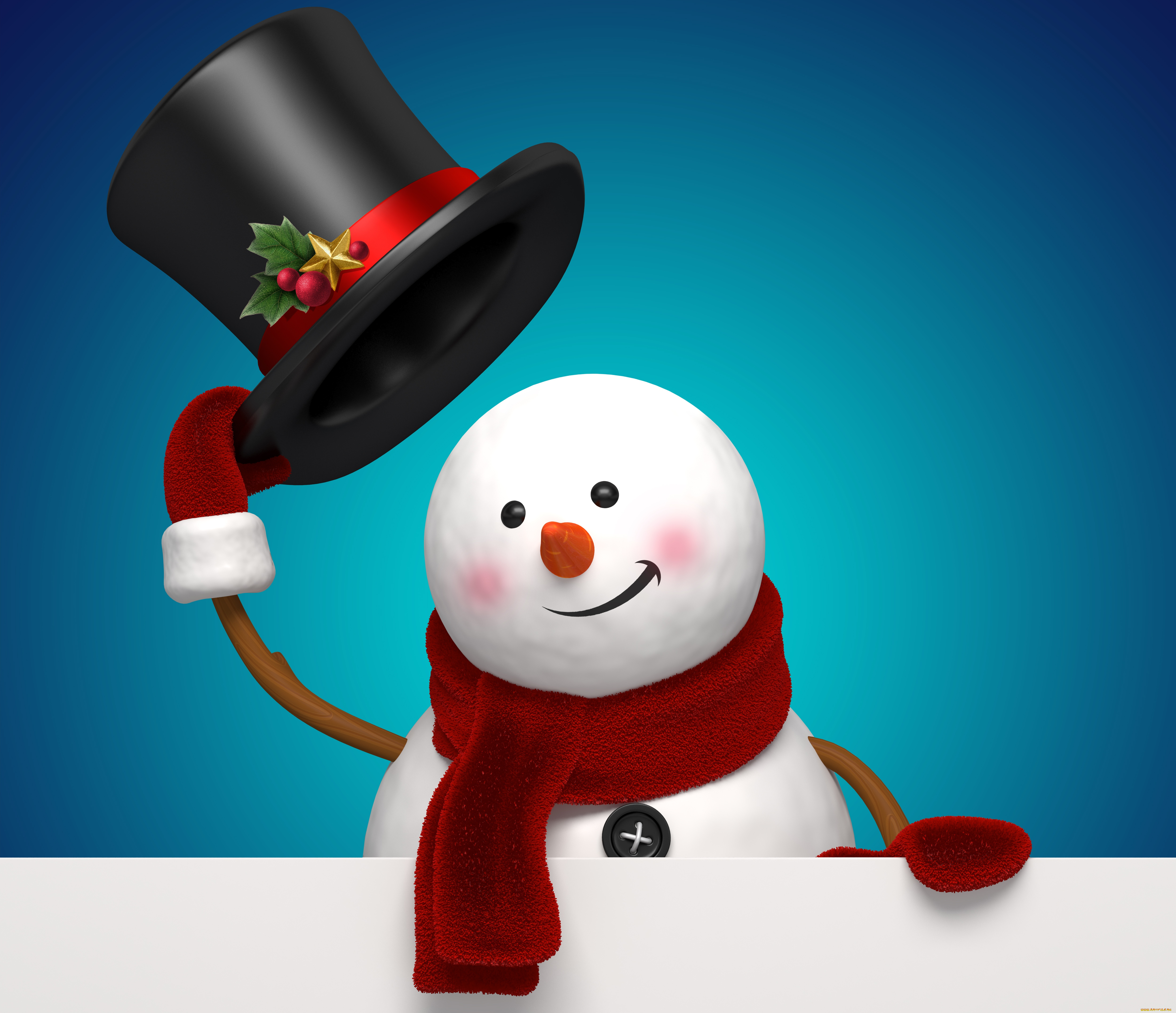 рисованные, праздники, снеговик