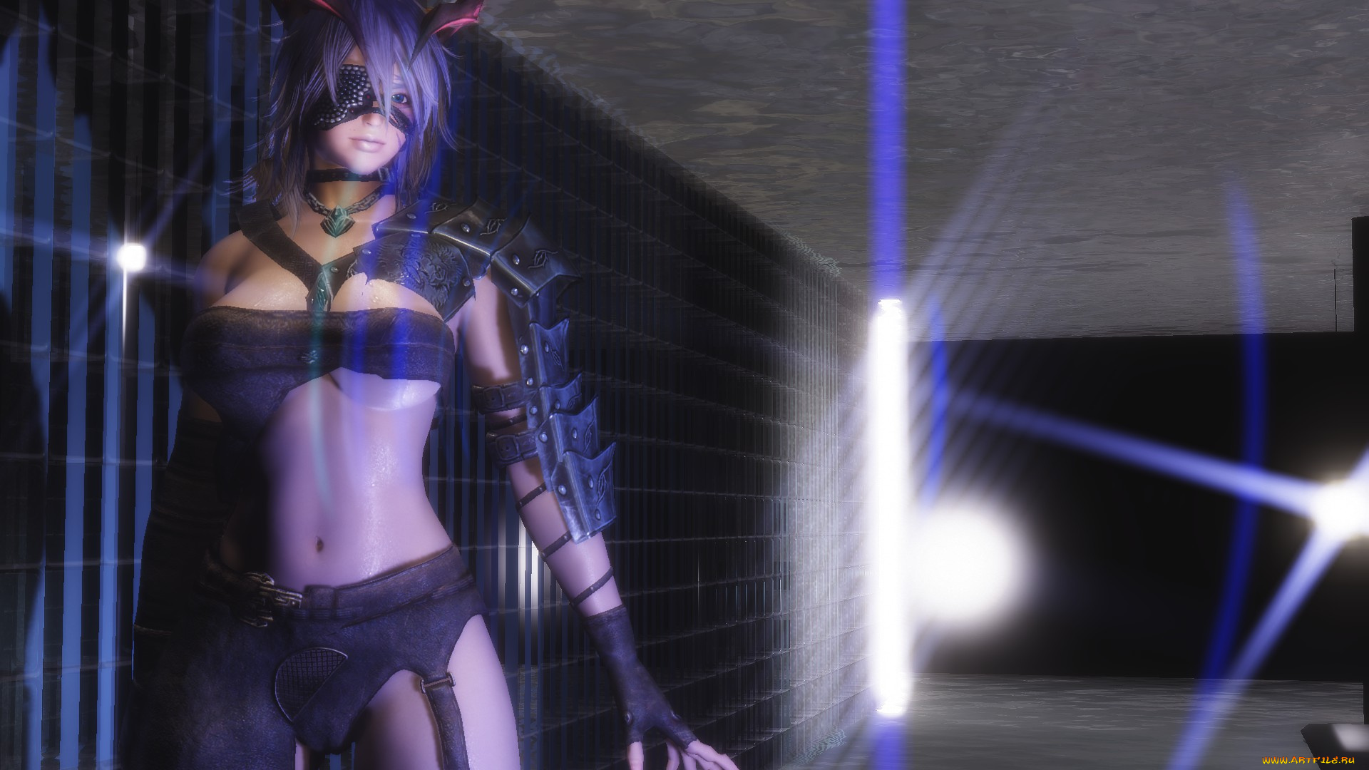 3д, графика, фантазия, , fantasy, доспехи, свет, фон, взгляд, девушка