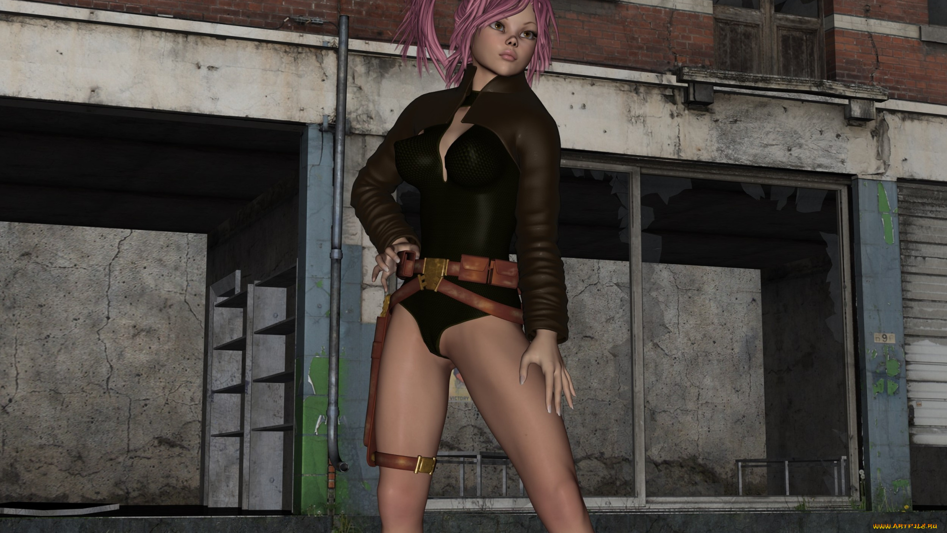 3д, графика, люди, , people, девушка, улица, фон, взгляд