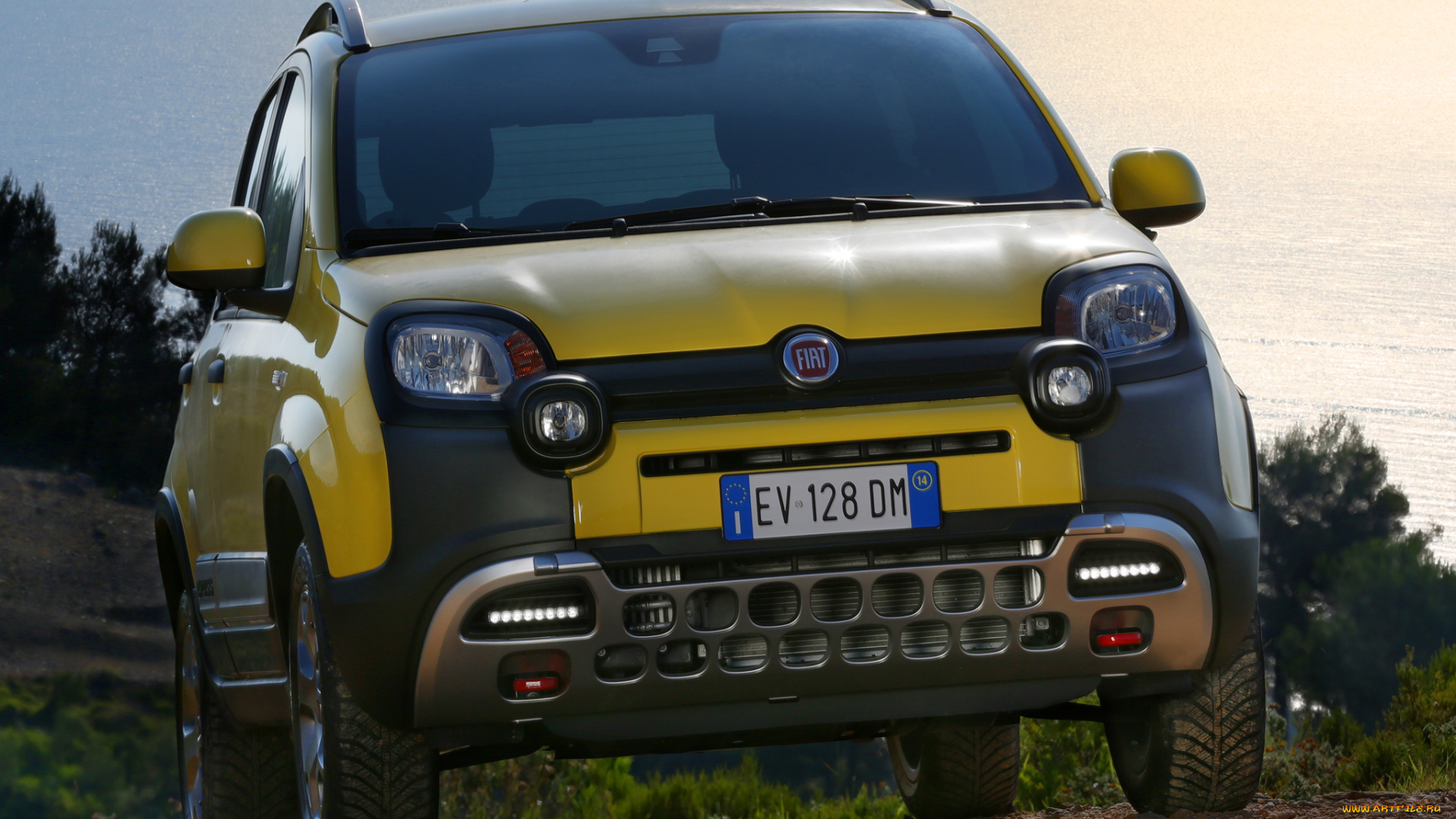 автомобили, fiat, panda, cross, 319, 2014г, желтый