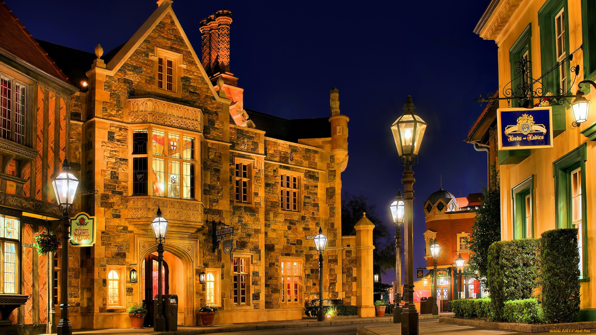 города, диснейленд, сша, калифорния, анахайм, дизайн, hdr, ночь, парки