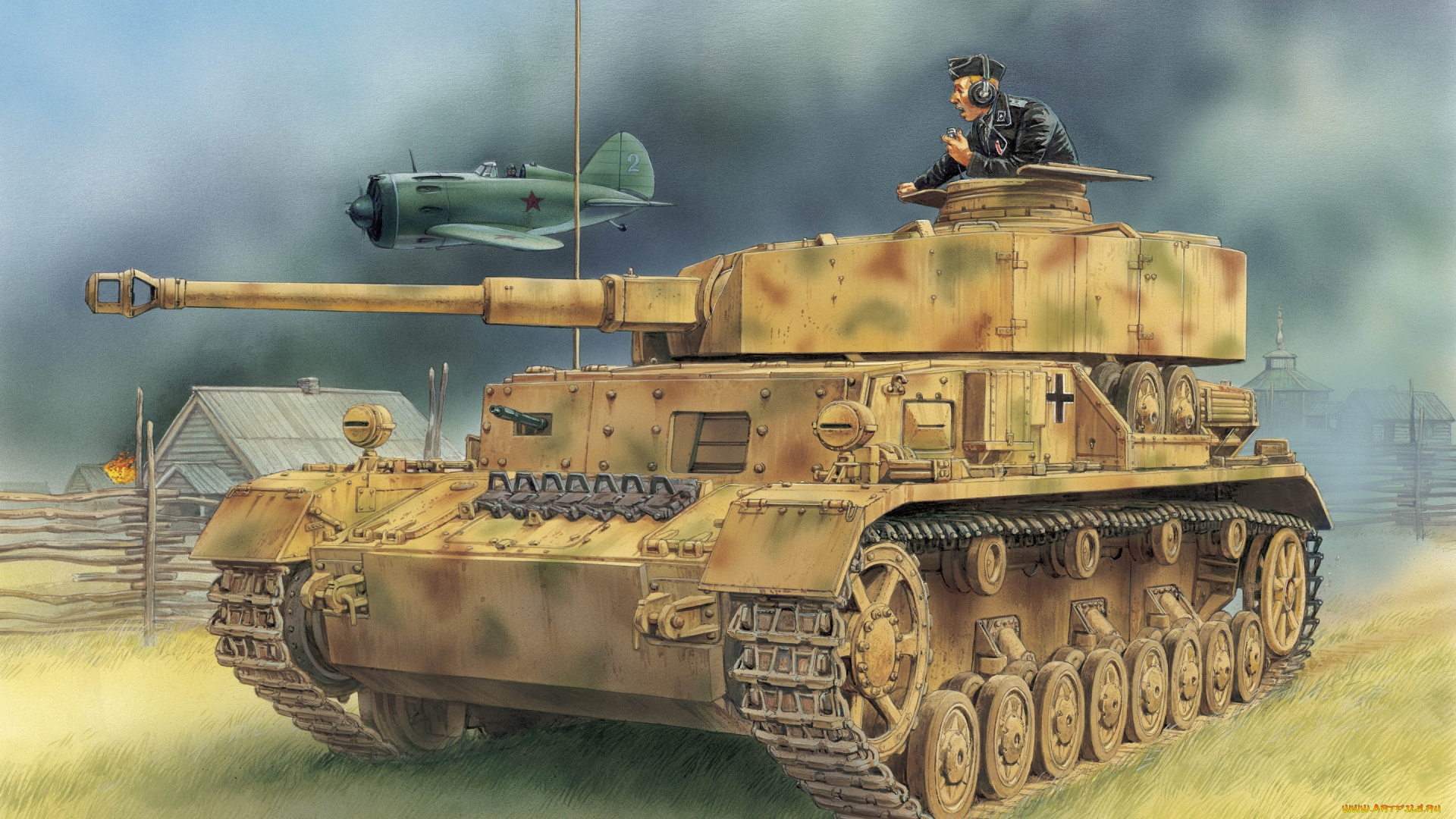 рисованное, армия, танк