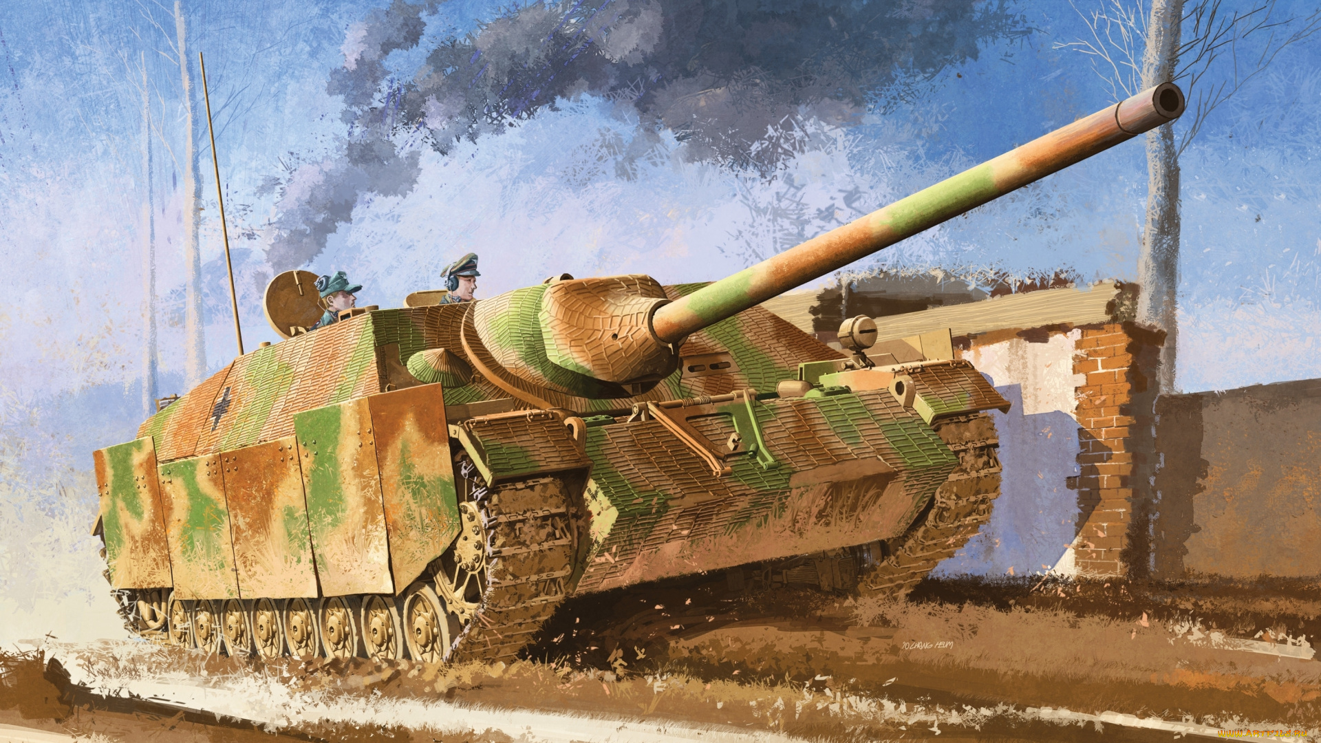 рисованное, армия, танк