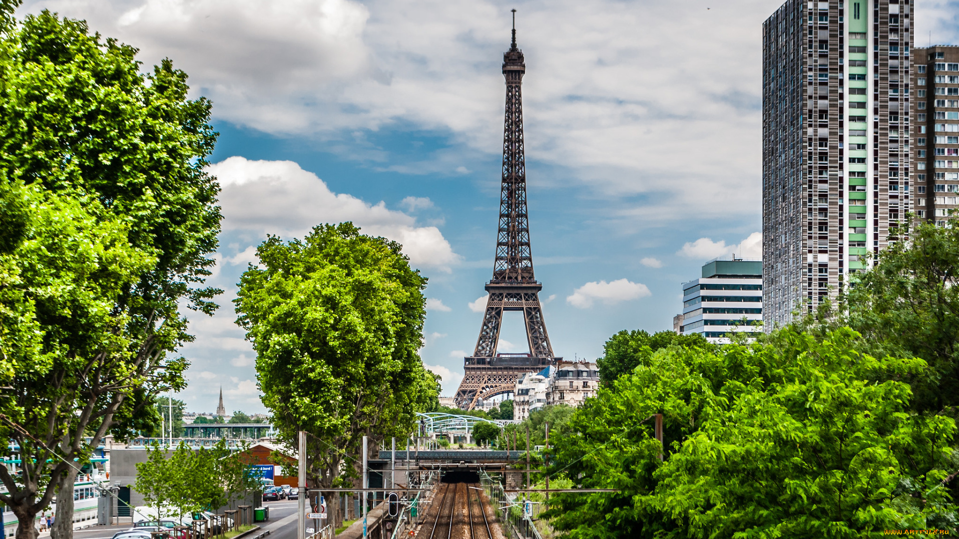 way, to, eiffel, tower, города, париж, , франция, рельсы, тоннель, башня