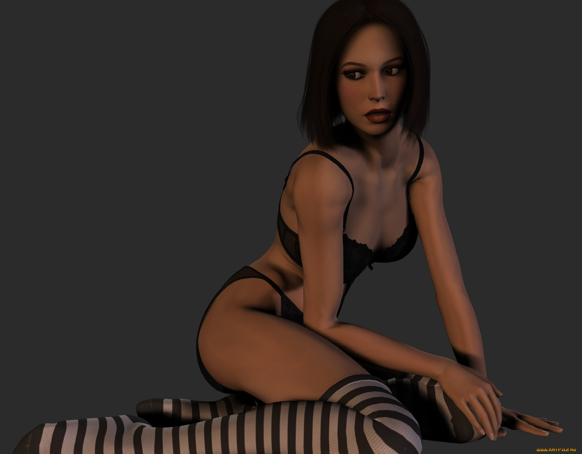 3д, графика, люди, , people, чулки, фон, взгляд, девушка