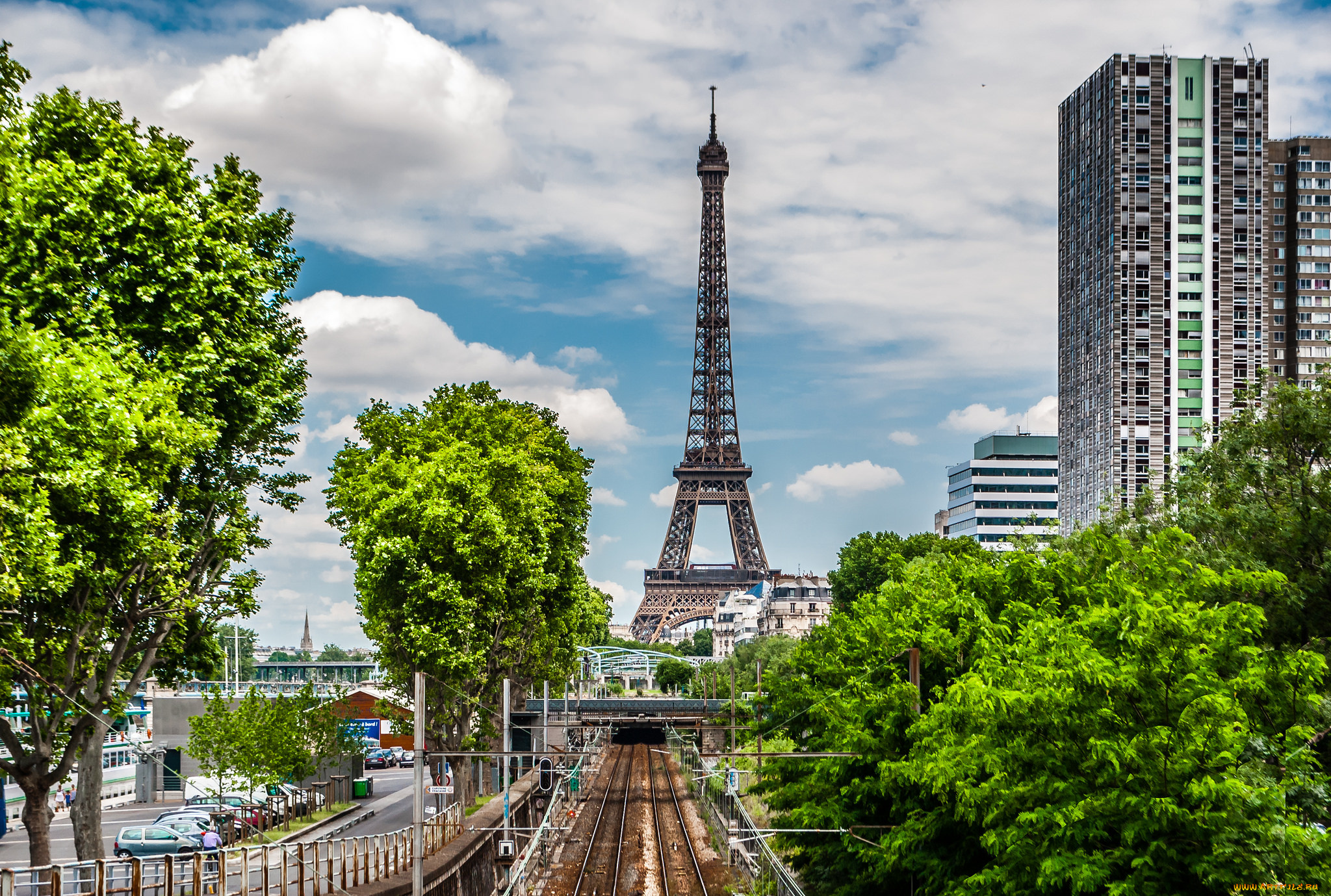 way, to, eiffel, tower, города, париж, , франция, рельсы, тоннель, башня
