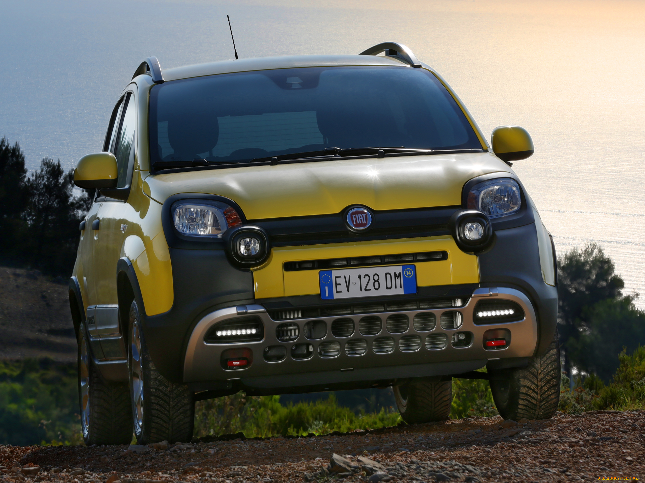 автомобили, fiat, panda, cross, 319, 2014г, желтый