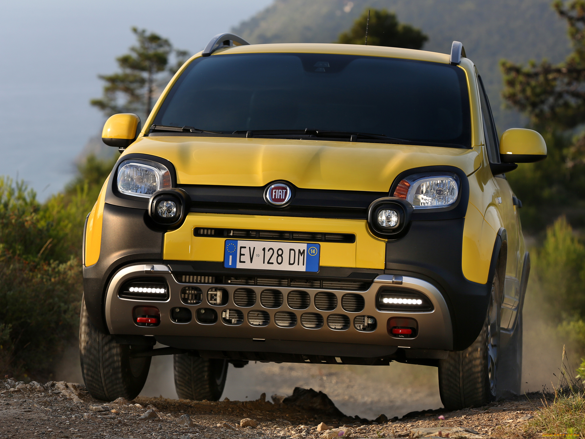 автомобили, fiat, panda, cross, 319, 2014г, желтый