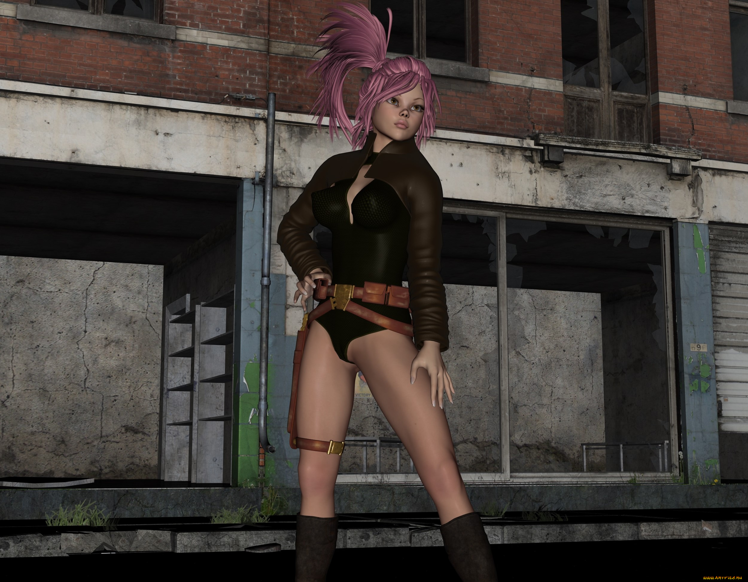 3д, графика, люди, , people, девушка, улица, фон, взгляд