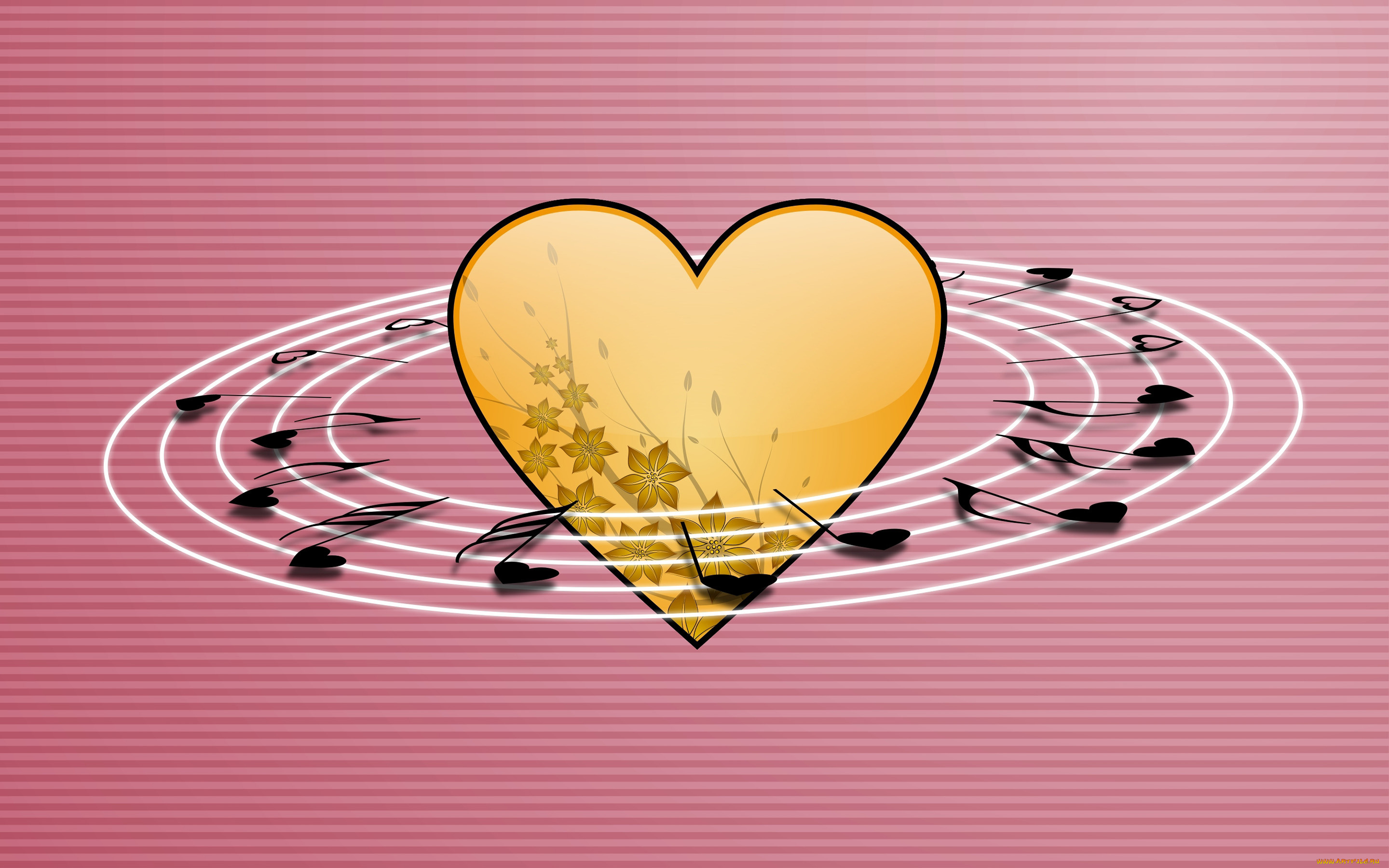 праздничные, день, святого, валентина, , сердечки, , любовь, сердечко, фон, ноты