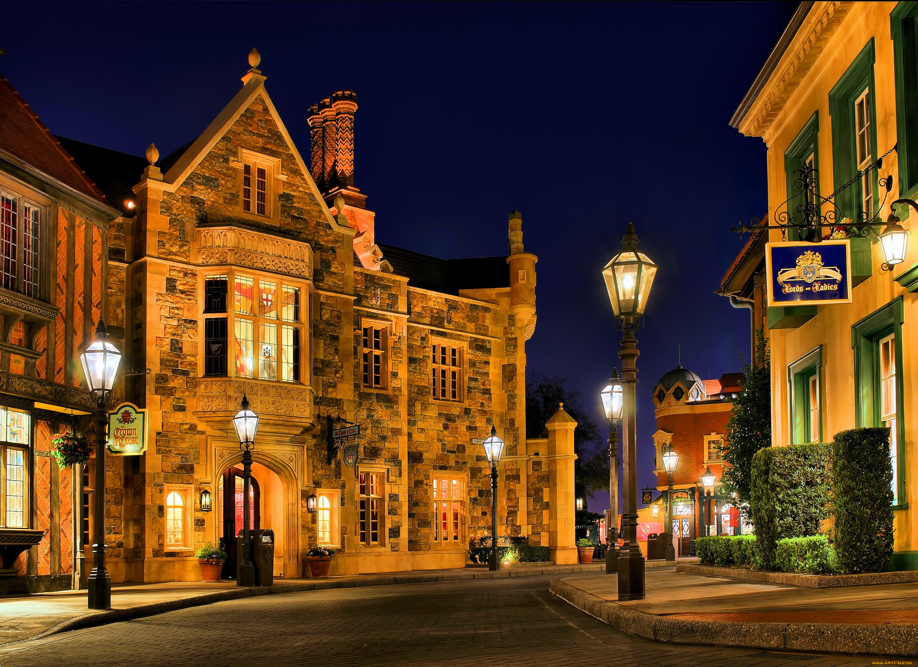 города, диснейленд, сша, калифорния, анахайм, дизайн, hdr, ночь, парки