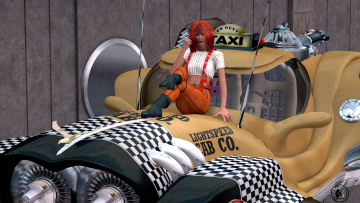 Картинка 3д+графика фантазия+ fantasy рыжая девушка взгляд фон