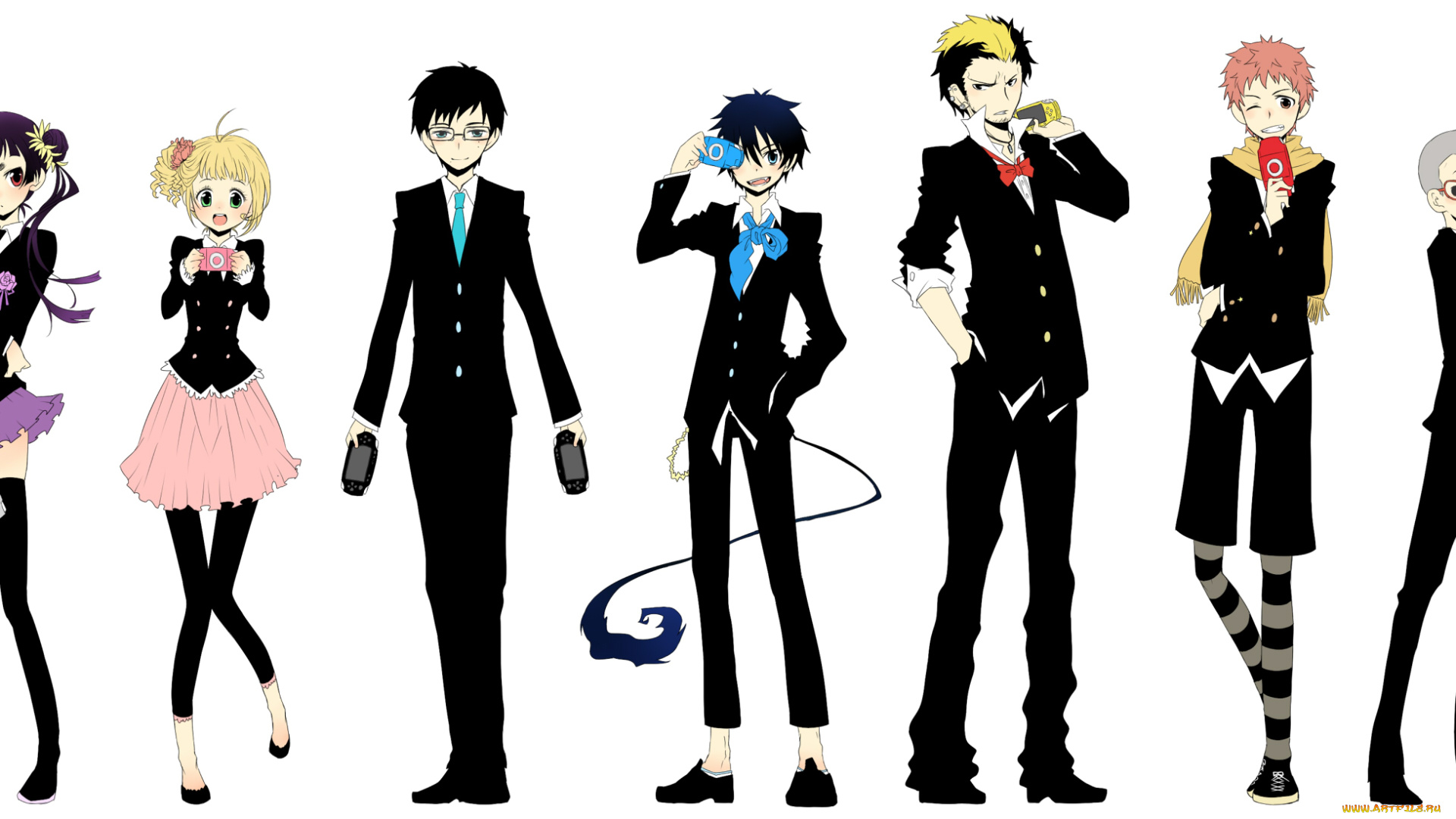 аниме, ao, no, exorcist, синий, экзорцист, персонажи, арт, юкио, братья, рин