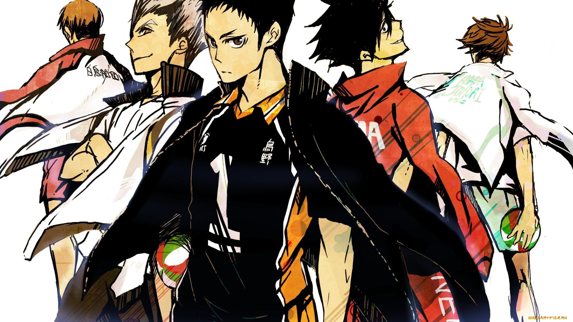 аниме, haikyuu, парни, арт